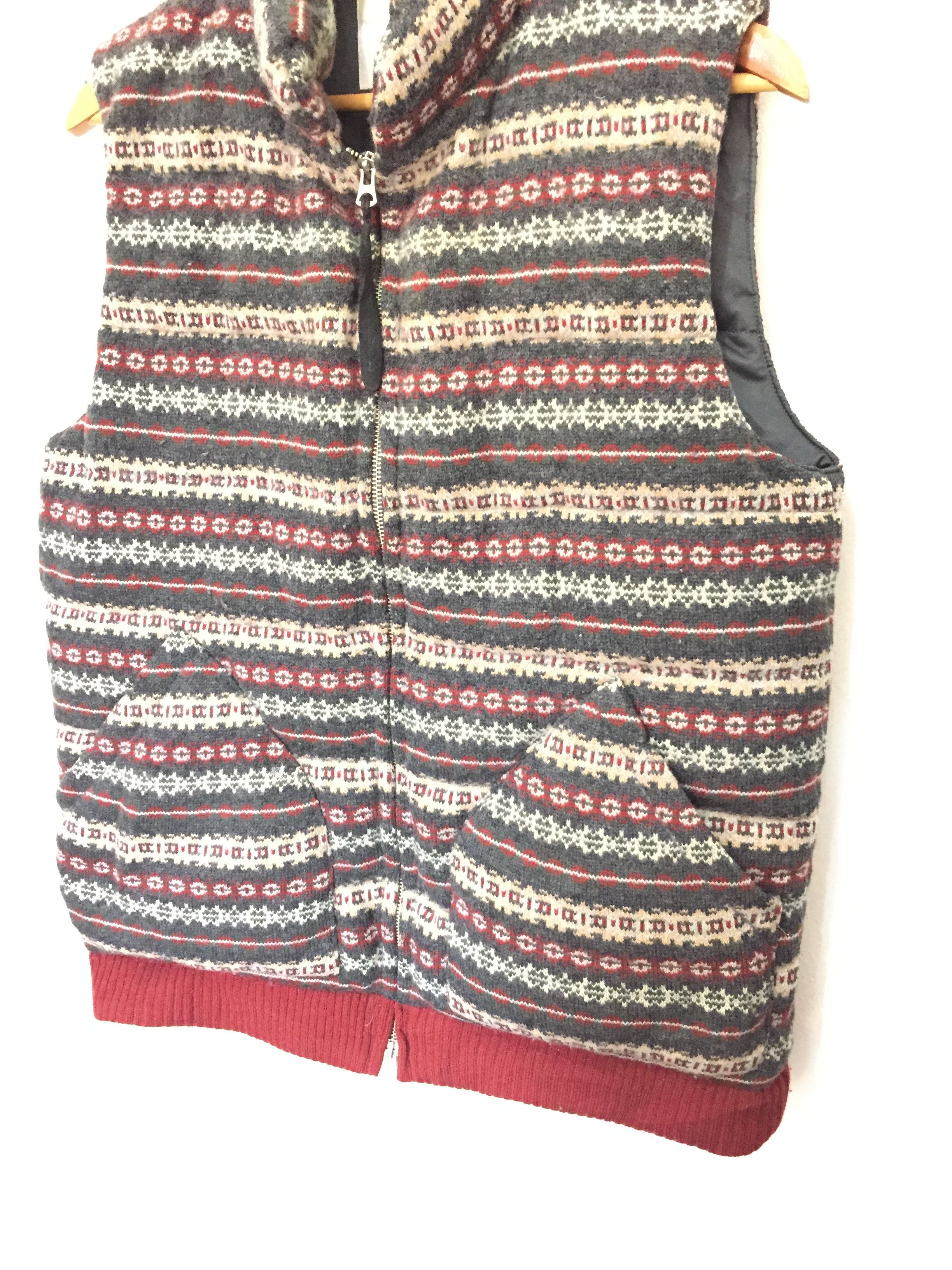 White Mountaineering knit Navajo native Windstopper puffer vest Size US M / EU 48-50 / 2 - 4 Thumbnail