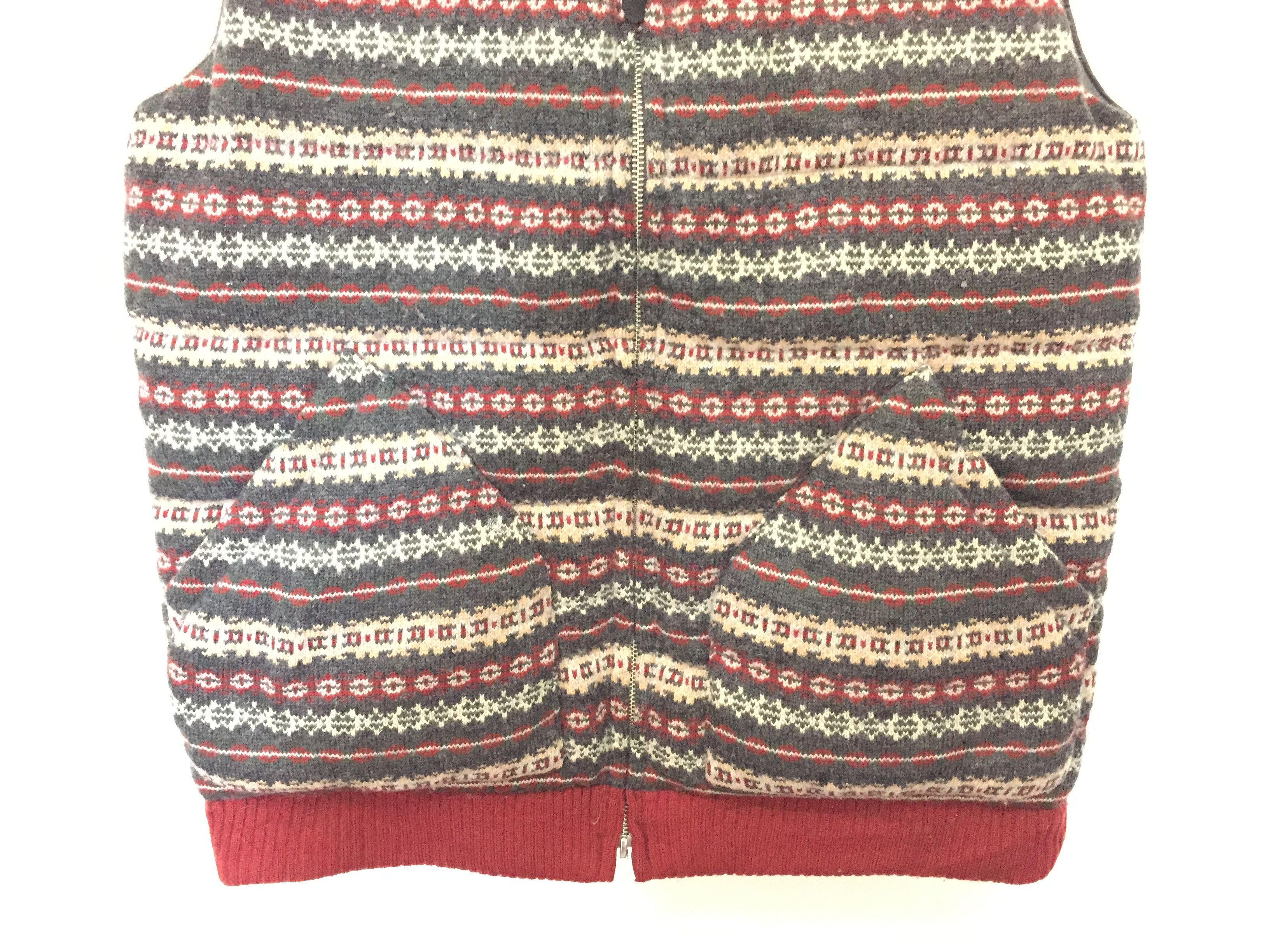 White Mountaineering knit Navajo native Windstopper puffer vest Size US M / EU 48-50 / 2 - 6 Thumbnail