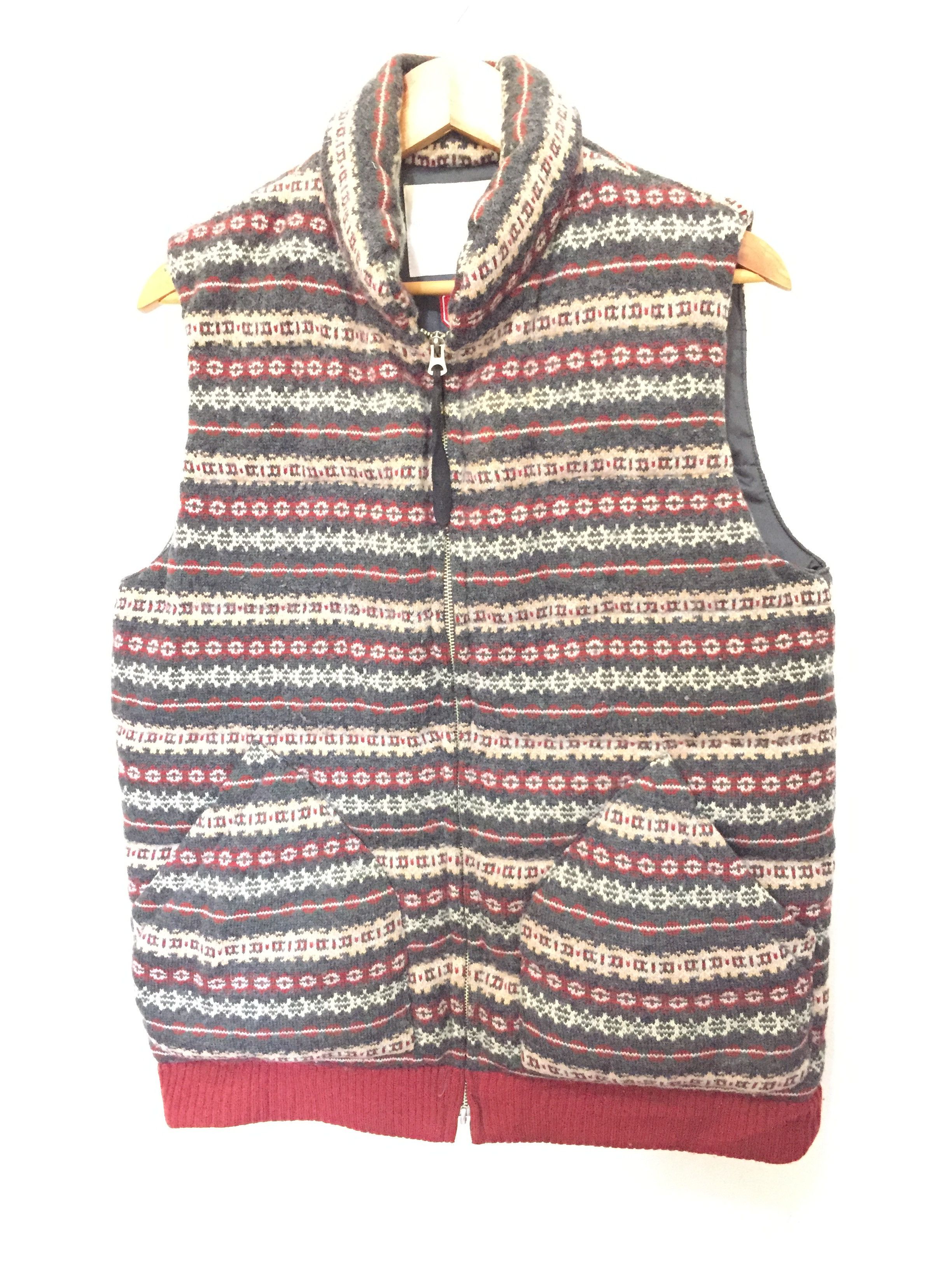 White Mountaineering knit Navajo native Windstopper puffer vest Size US M / EU 48-50 / 2 - 2 Thumbnail