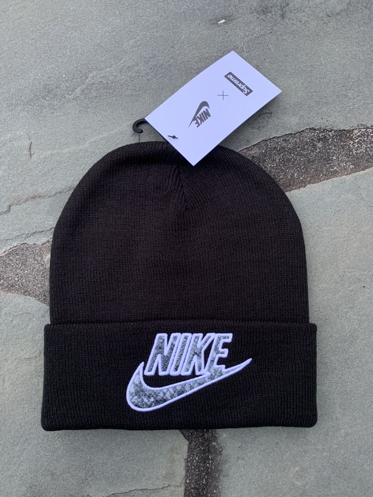 Supreme Supreme Nike Snakeskin Beanie Black | Grailed