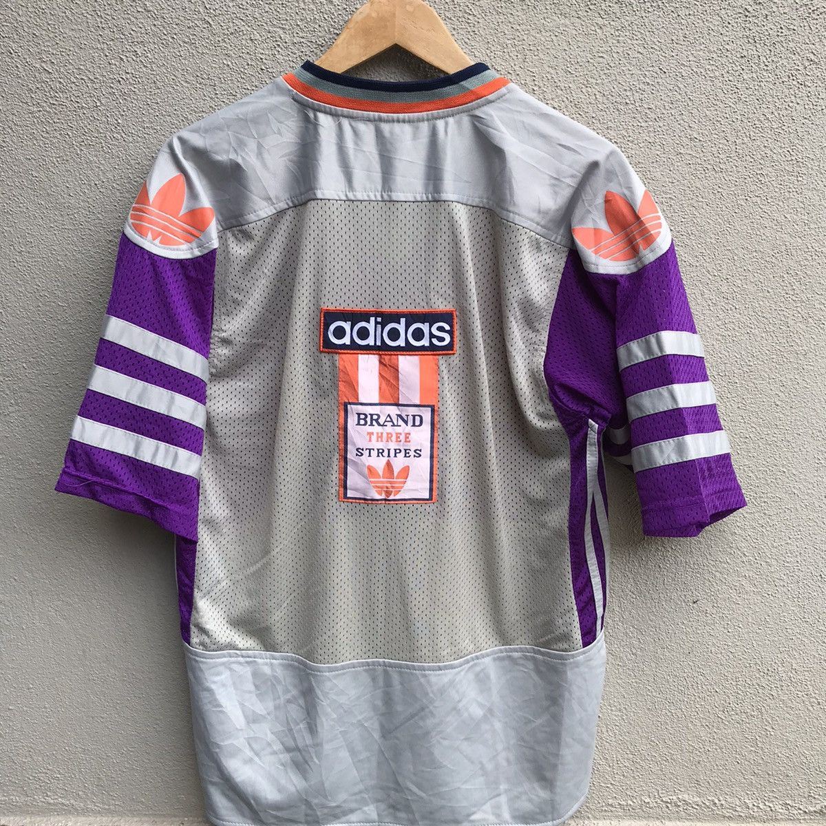 Adidas Vintage 90s ADIDAS jersey trefoil 3stripes Size US XL / EU 56 / 4 - 3 Thumbnail