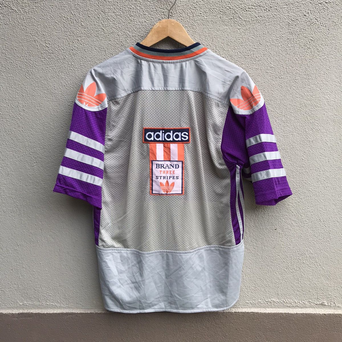 Adidas Vintage 90s ADIDAS jersey trefoil 3stripes Size US XL / EU 56 / 4 - 1 Thumbnail