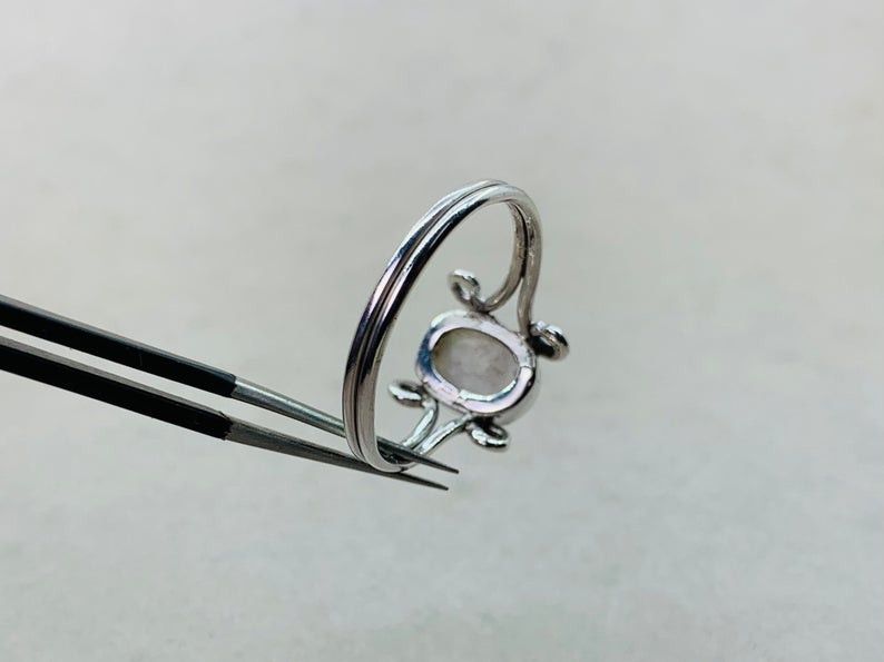 Handmade Oval Moonstone Ring, 925 Silver Ring, Handmade Ring, Size ONE SIZE - 5 Thumbnail