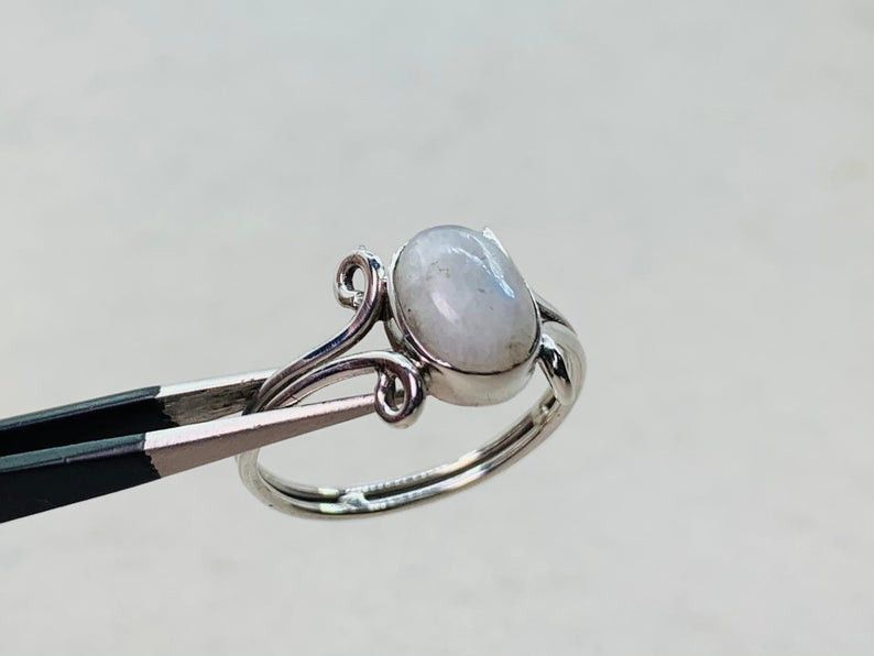 Handmade Oval Moonstone Ring, 925 Silver Ring, Handmade Ring, Size ONE SIZE - 3 Thumbnail