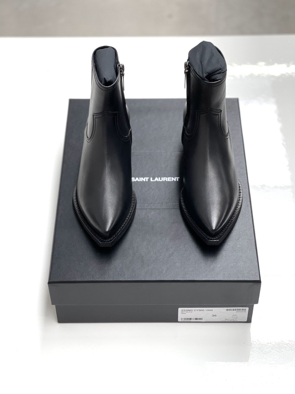 Saint Laurent Paris Saint Laurent Lukas 40 Zip Boots (WOMENS) Size US 6 / IT 36 - 2 Thumbnail