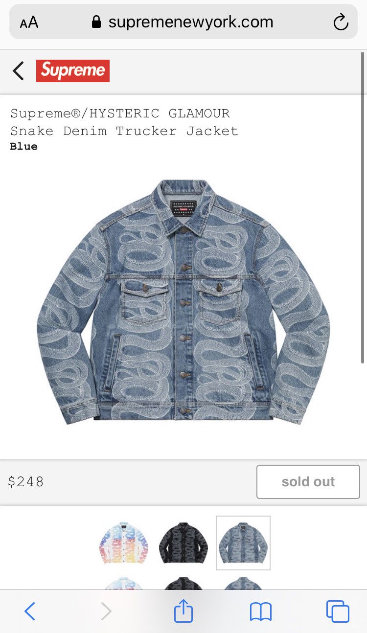 Supreme HIS Snake Denim Trucker Jacket
