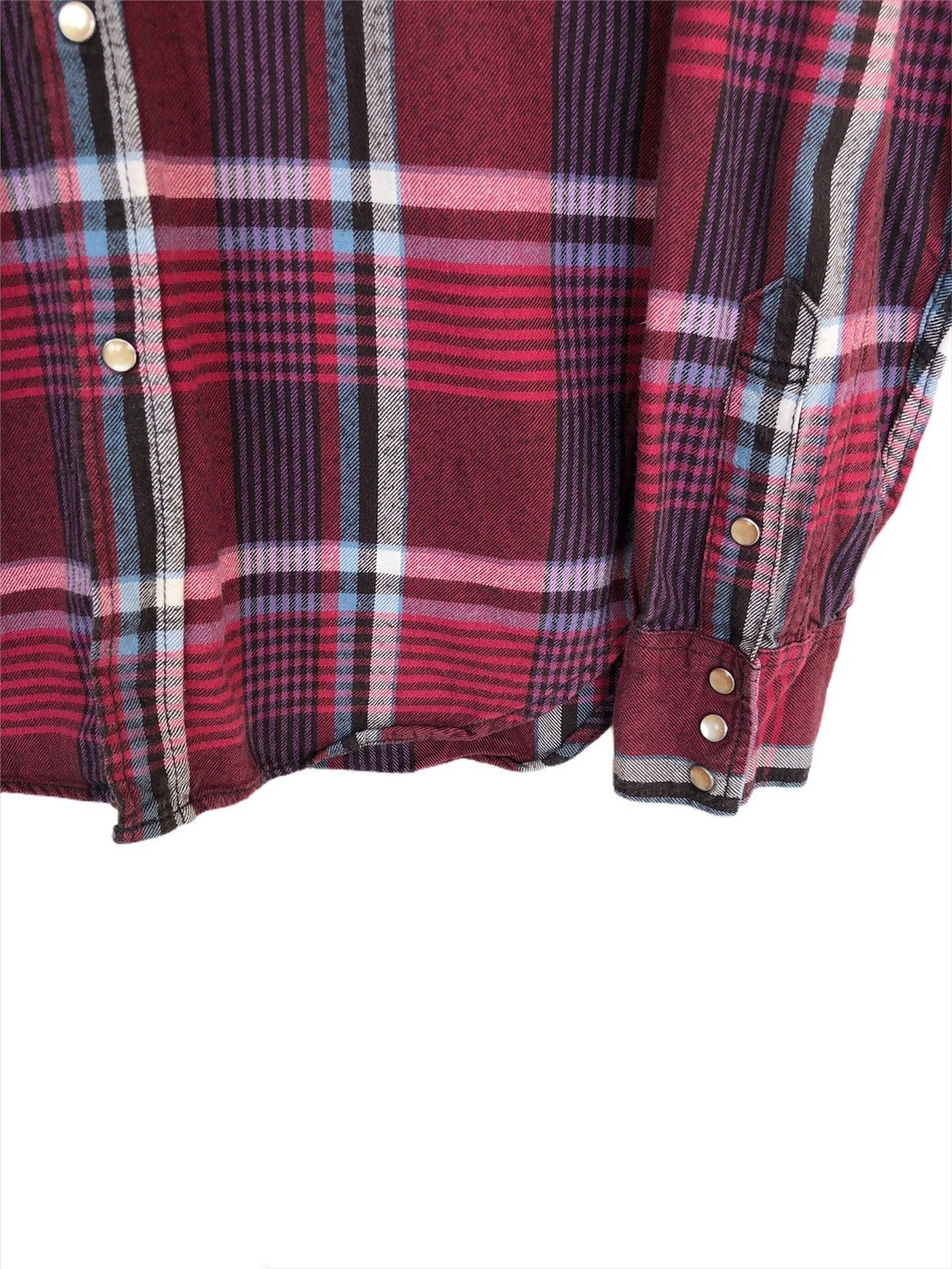 Levi's Vintage Clothing 1990s Levi's Red Plaid Check Western Flannel Shirt Size US L / EU 52-54 / 3 - 4 Thumbnail