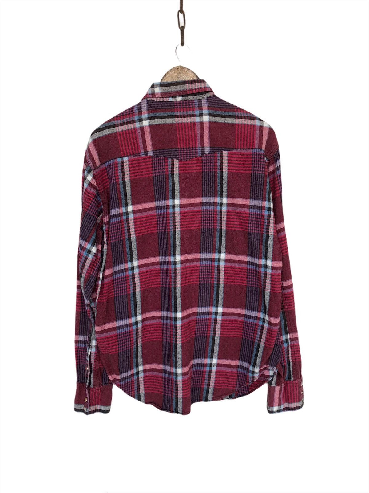 Levi's Vintage Clothing 1990s Levi's Red Plaid Check Western Flannel Shirt Size US L / EU 52-54 / 3 - 5 Thumbnail