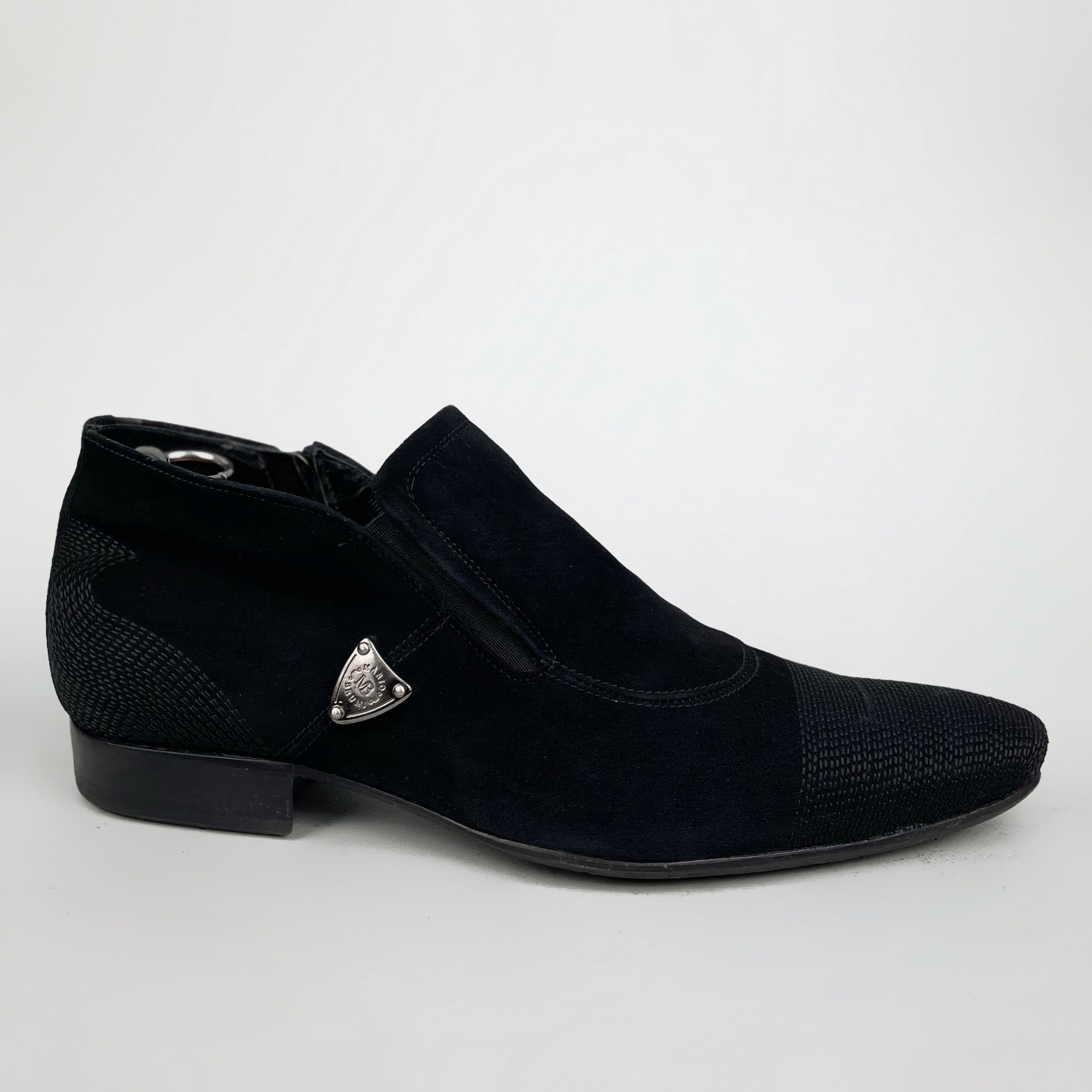 Mario Bruni Embroidered Boots Fall Winter Black Suede Zipped Size US 7 / EU 40 - 8 Thumbnail