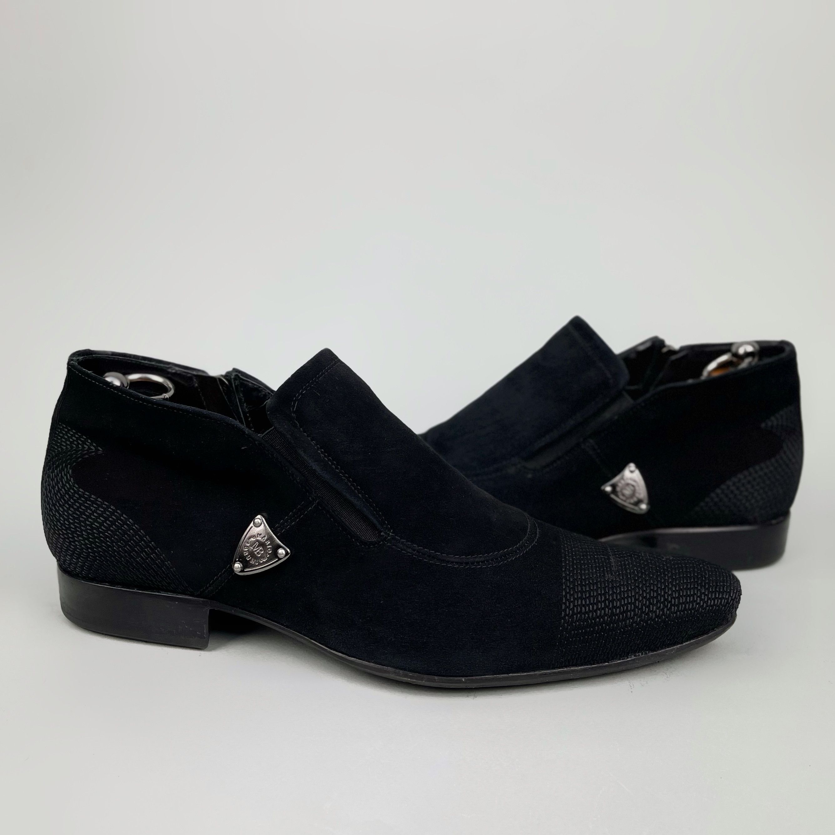 Mario Bruni Embroidered Boots Fall Winter Black Suede Zipped Size US 7 / EU 40 - 1 Thumbnail