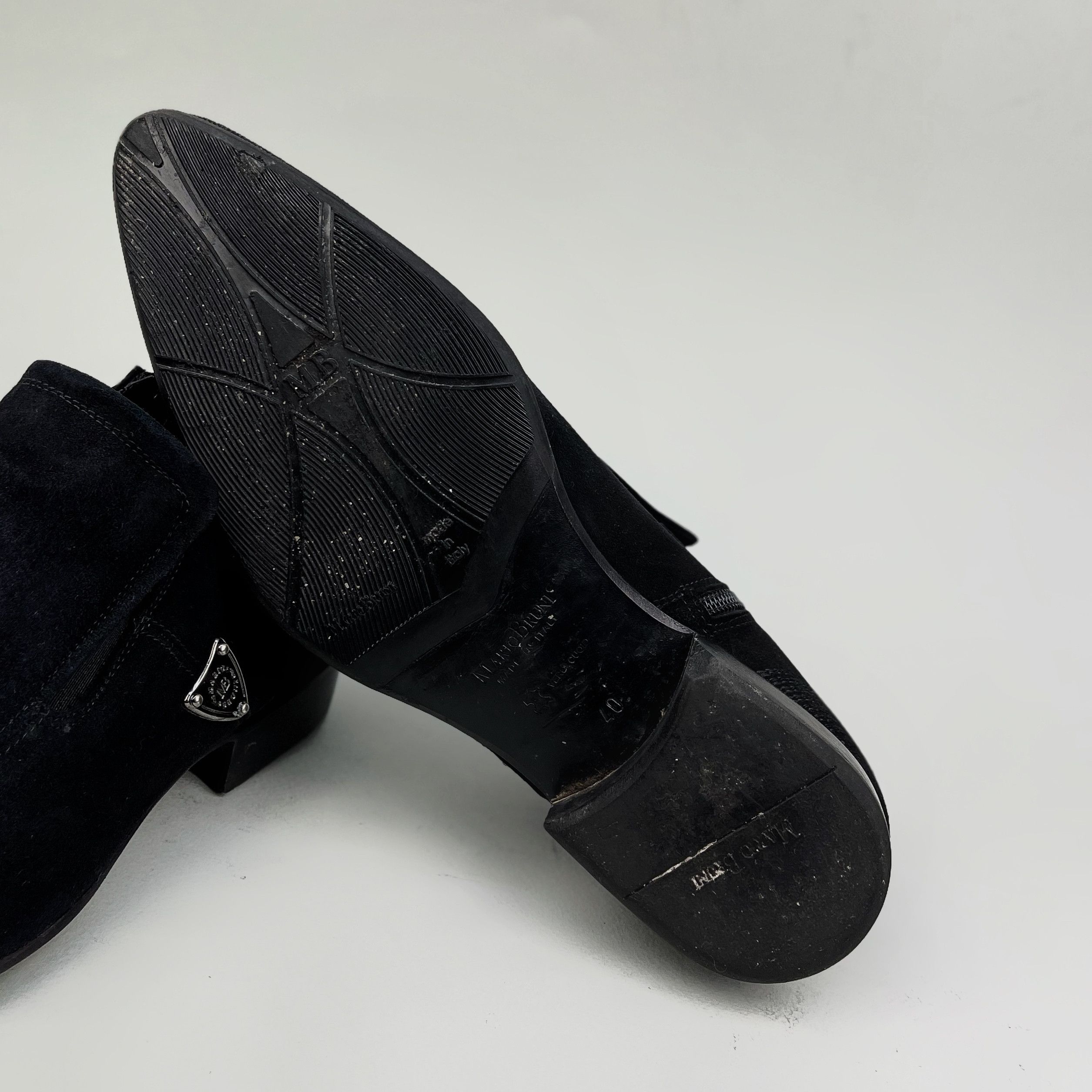 Mario Bruni Embroidered Boots Fall Winter Black Suede Zipped Size US 7 / EU 40 - 13 Thumbnail