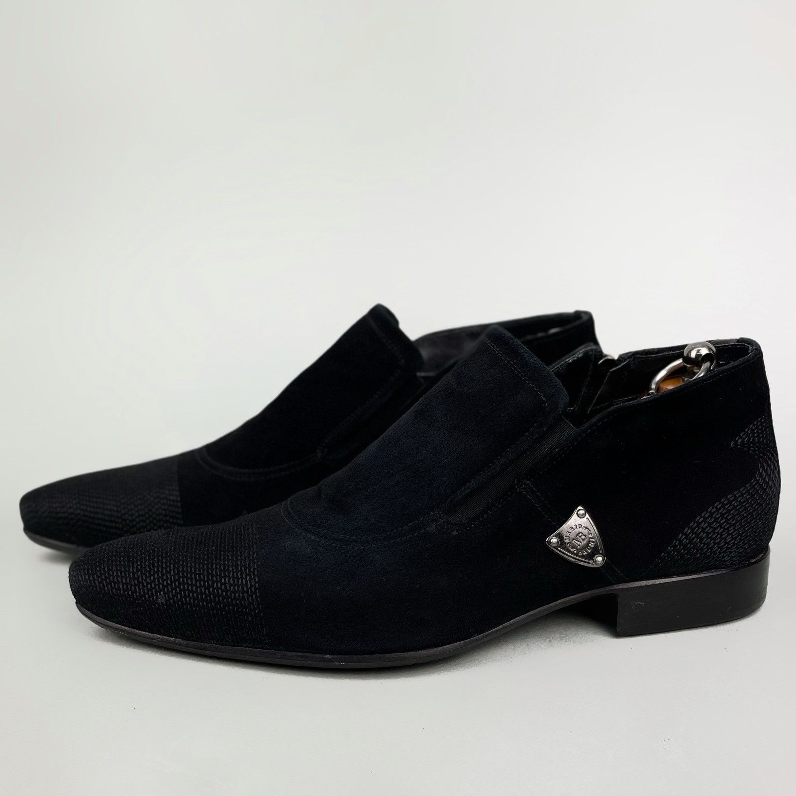 Mario Bruni Embroidered Boots Fall Winter Black Suede Zipped Size US 7 / EU 40 - 5 Thumbnail