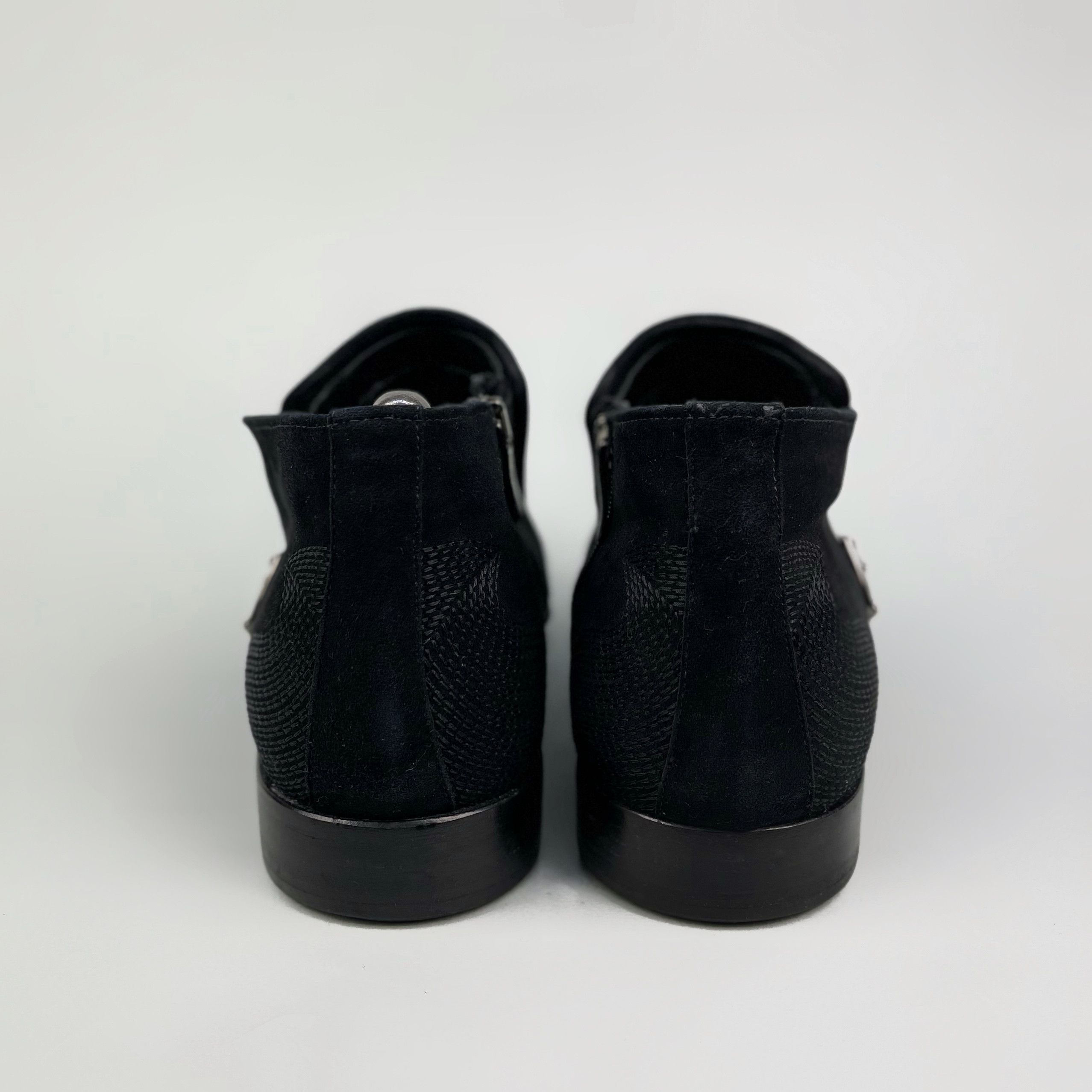 Mario Bruni Embroidered Boots Fall Winter Black Suede Zipped Size US 7 / EU 40 - 11 Thumbnail