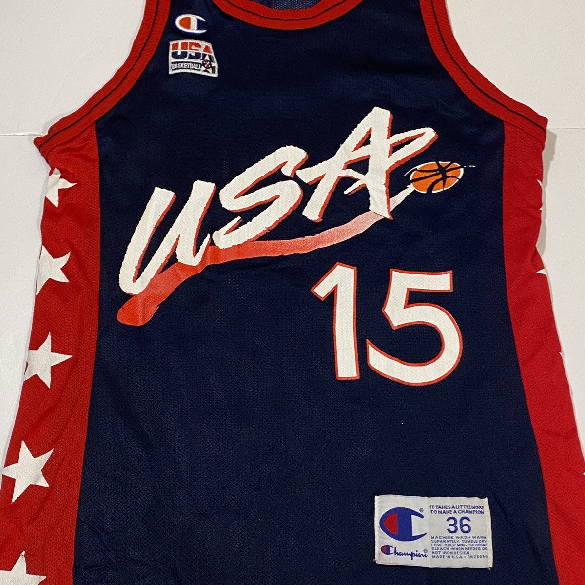 NBA × Vintage Vintage NBA USA Team Hakeem Olajuwon Jersey Size US S / EU 44-46 / 1 - 1 Thumbnail
