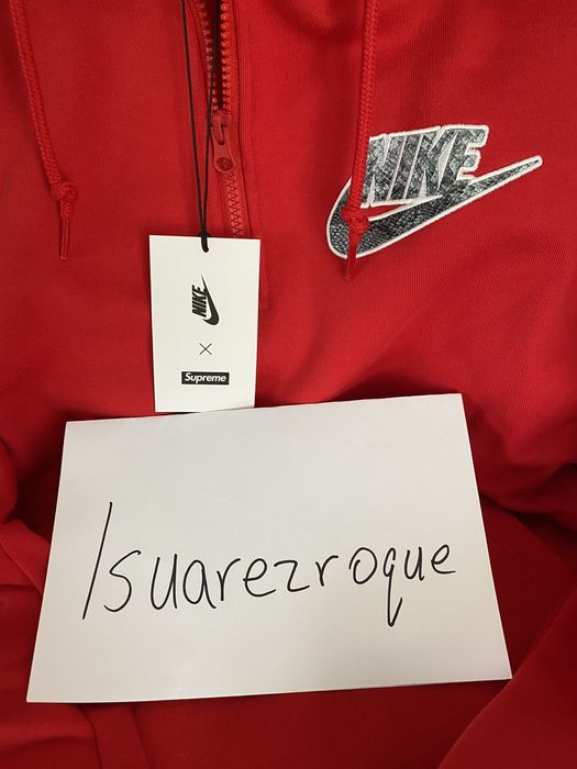 Supreme Nike Half Zip Hooded Sweatshirt Red