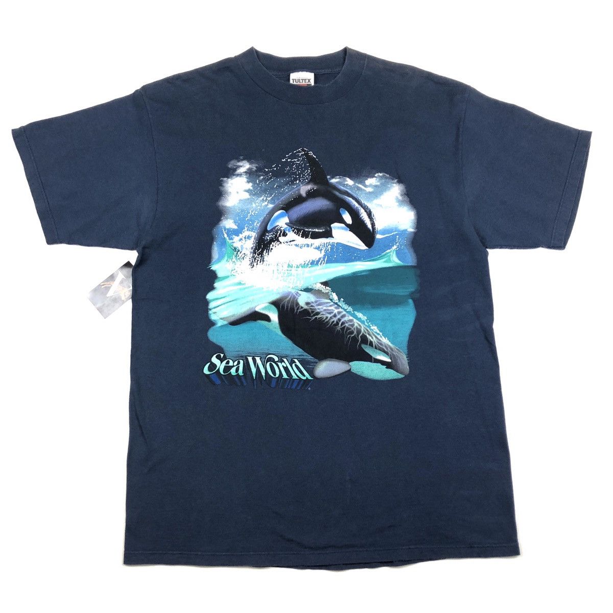 Vintage Sea World Theme Park Orca Whales Ocean Swimming Navy Blue | Grailed