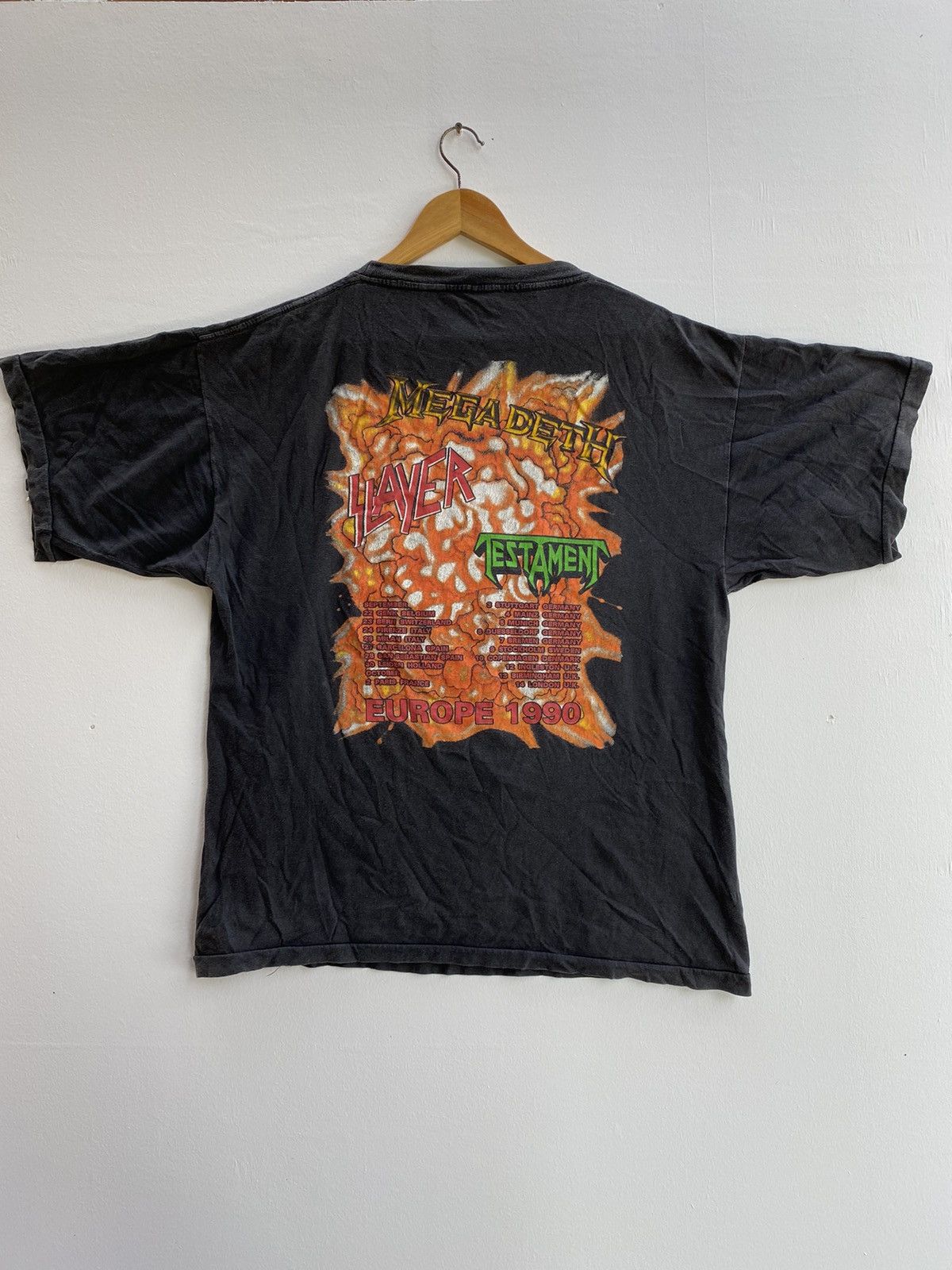Megadeth × Slayer × Vintage Vintage Clash Of The Titans Europe Tour 1991 Tee Size US XL / EU 56 / 4 - 2 Thumbnail