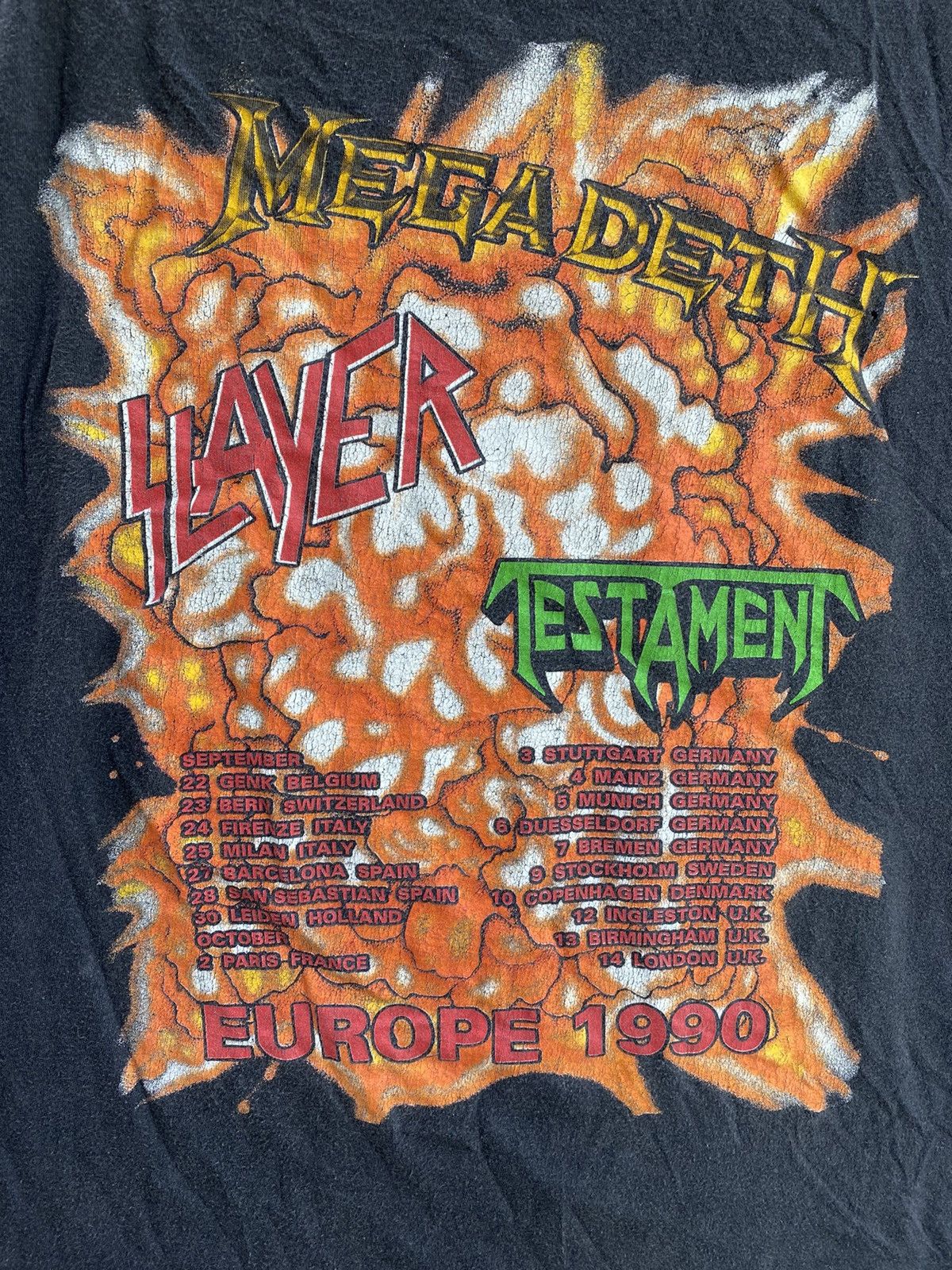 Megadeth × Slayer × Vintage Vintage Clash Of The Titans Europe Tour 1991 Tee Size US XL / EU 56 / 4 - 9 Thumbnail