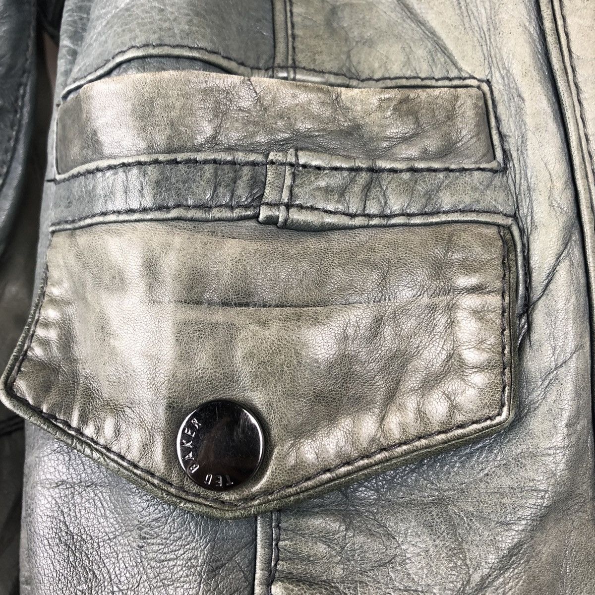 Genuine Leather × Ted Baker Ted Baker Leather Biker Jacket Size US XS / EU 42 / 0 - 9 Thumbnail