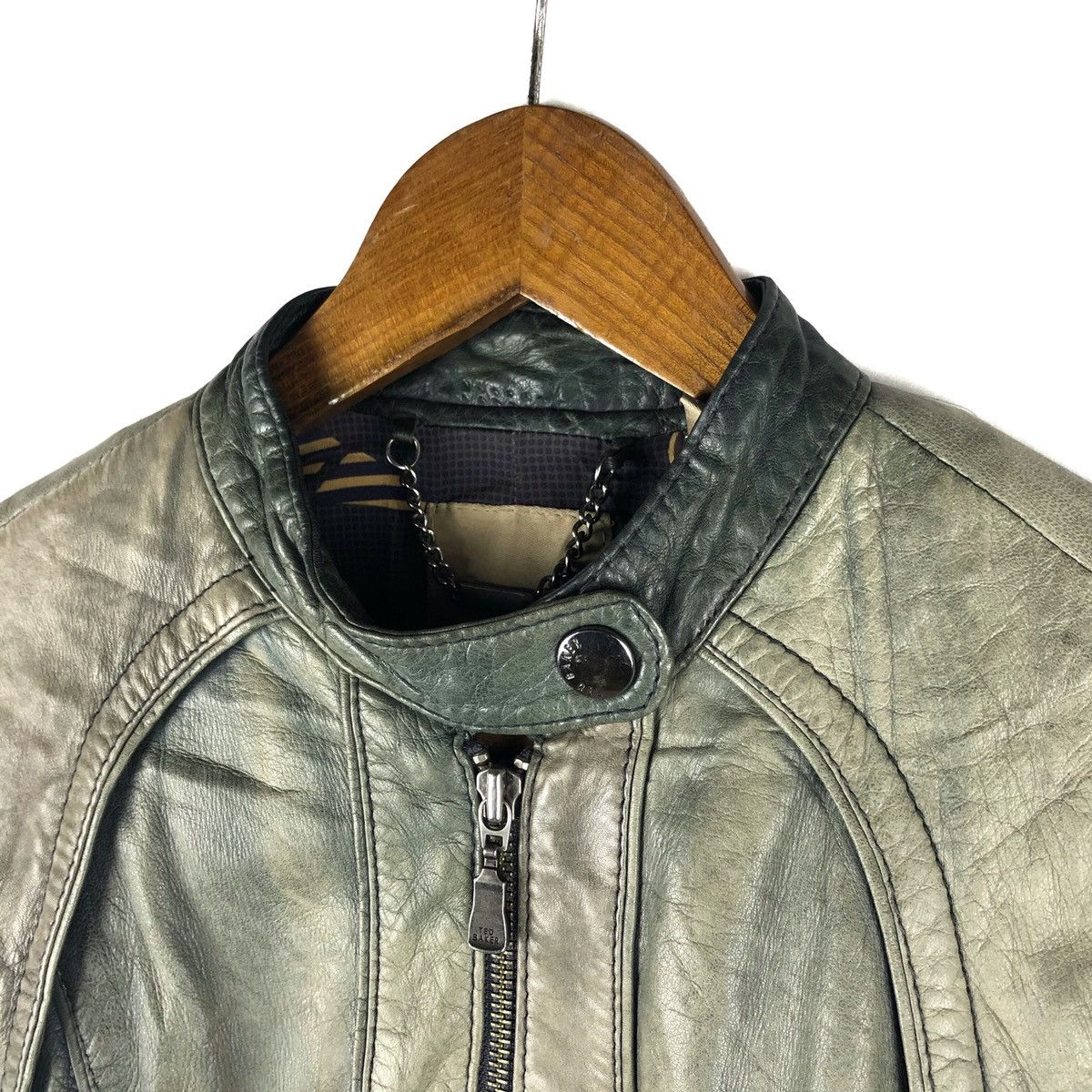 Genuine Leather × Ted Baker Ted Baker Leather Biker Jacket Size US XS / EU 42 / 0 - 10 Thumbnail