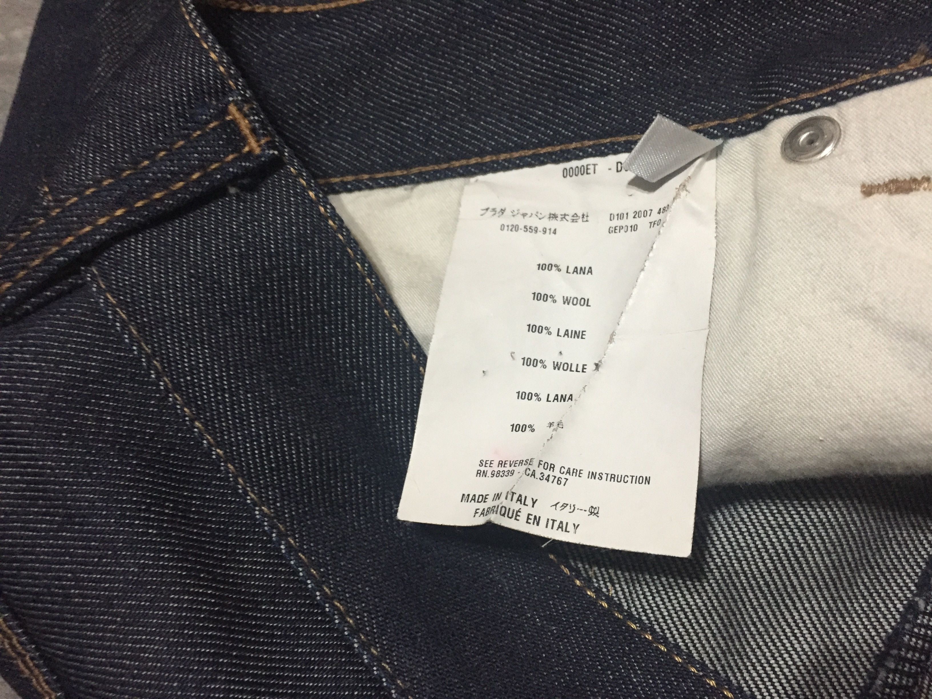 Prada Prada Wool Jeans Pants Trousers Denim Size US 34 / EU 50 - 8 Thumbnail