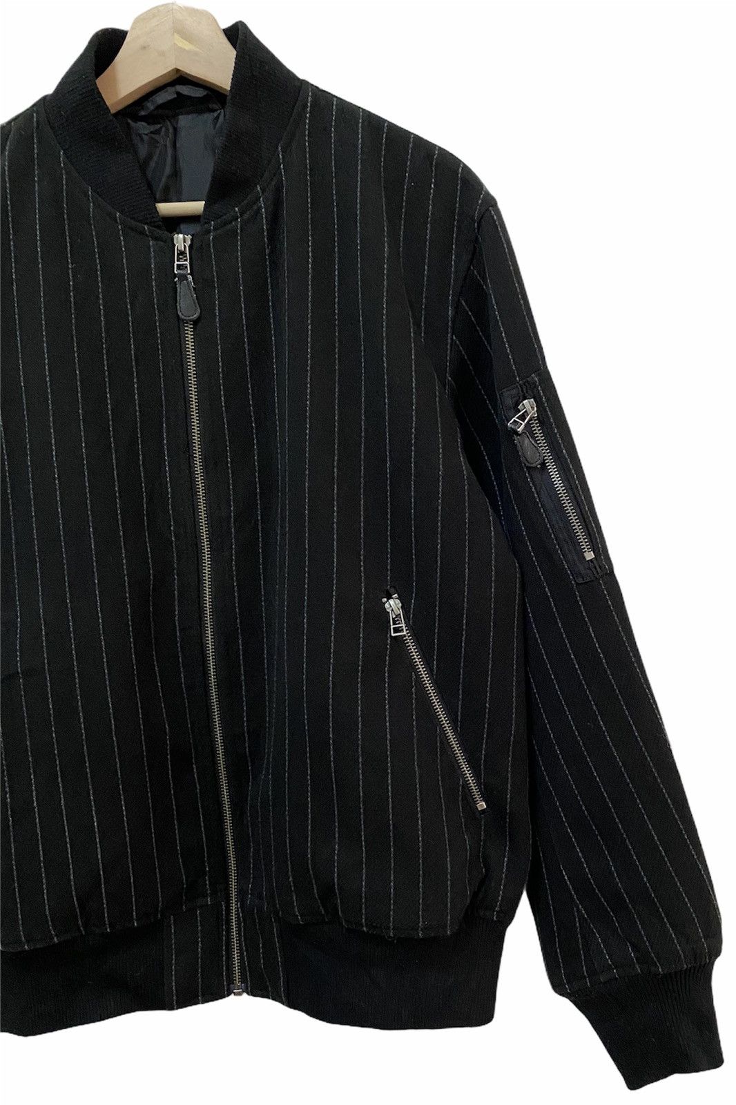GU ARCHIVE🔥GU Ma+ Stripes Wool Bomber Jacket Size US M / EU 48-50 / 2 - 2 Thumbnail