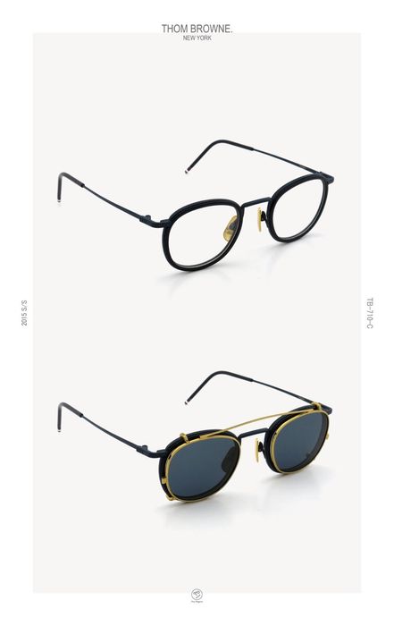 Thom Browne TB Thom Brown Eyeglasses with Sunglasses clip