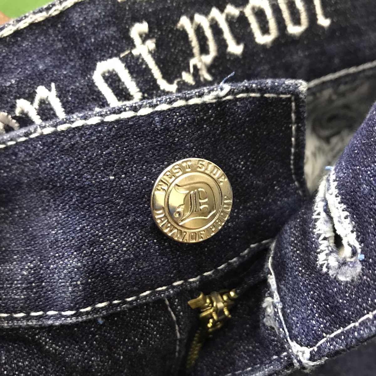 Japanese Brand LA WestSide DOP Denim Embroidery Tupac Legacy ‘Dawn of Proof Size US 30 / EU 46 - 17 Thumbnail