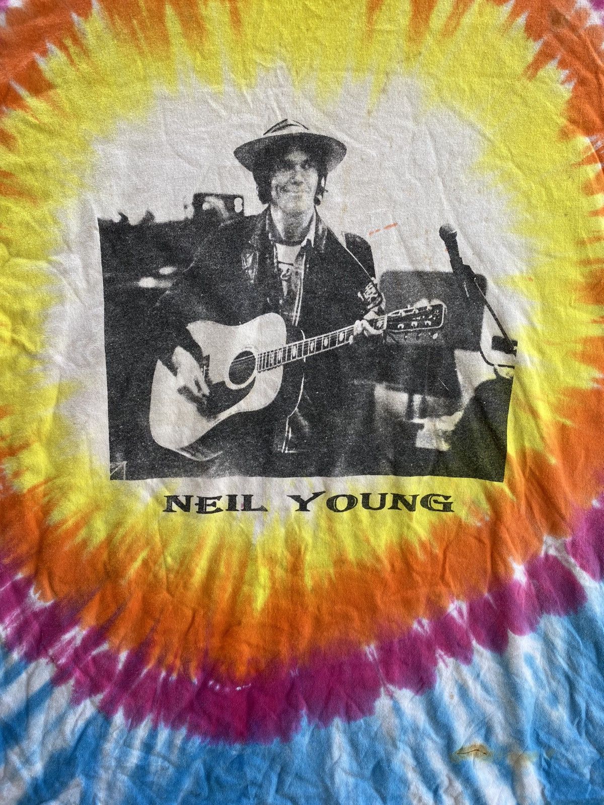 Band Tees × Nirvana × Vintage Vintage Neil Young Special Guess The Pretender Tie Dye Tee Size US XL / EU 56 / 4 - 7 Thumbnail