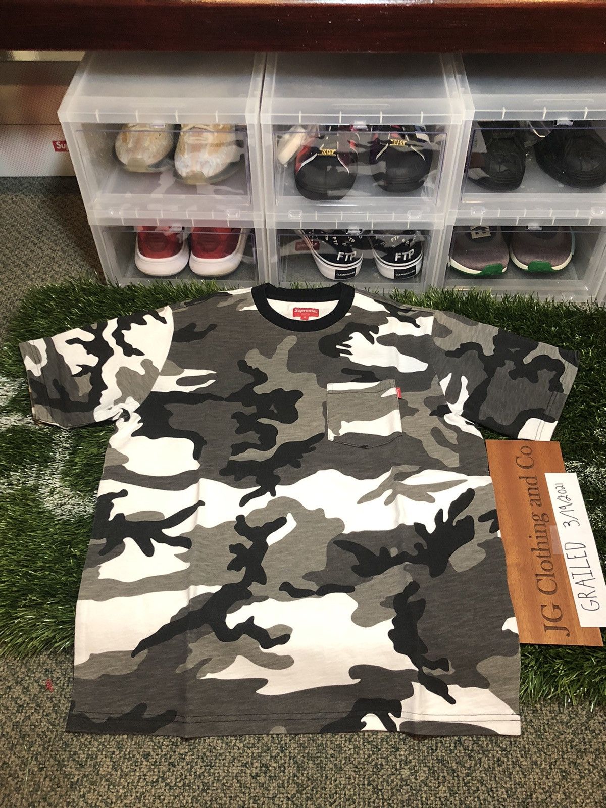 Supreme Pocket Tee (SS18) Blue Camo