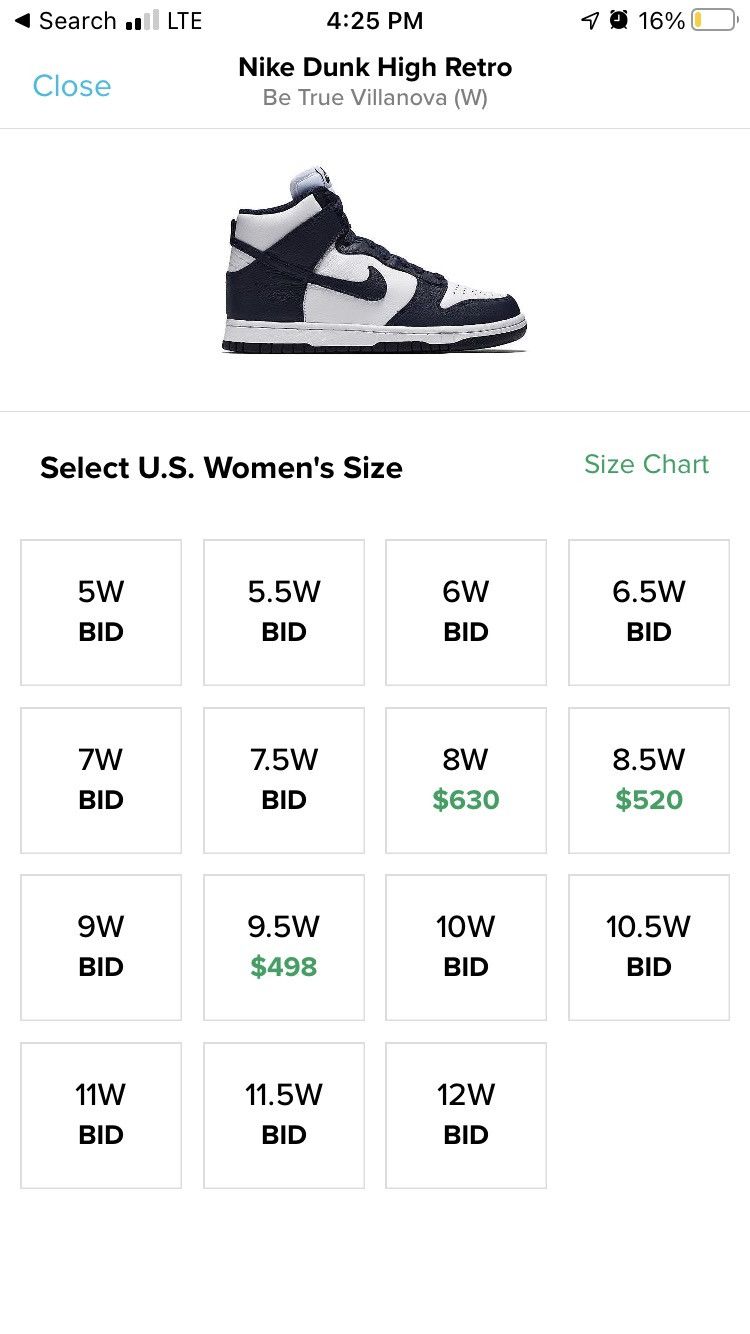 Nike 2016 Nike Dunk “Villanova” Size US 10 / EU 43 - 13 Thumbnail