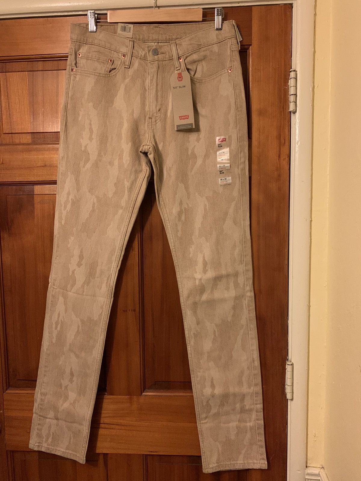 Levi's × Levi's Vintage Clothing *RARE* Brand New Levi’s 511 Slim Tan Camo Jeans - 32 x 36 Size US 32 / EU 48 - 1 Thumbnail