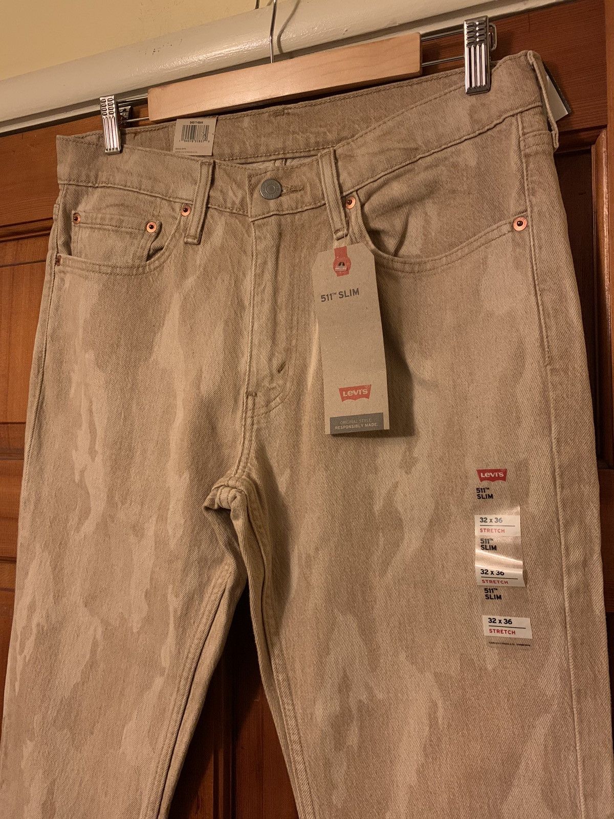 Levi's × Levi's Vintage Clothing *RARE* Brand New Levi’s 511 Slim Tan Camo Jeans - 32 x 36 Size US 32 / EU 48 - 2 Thumbnail