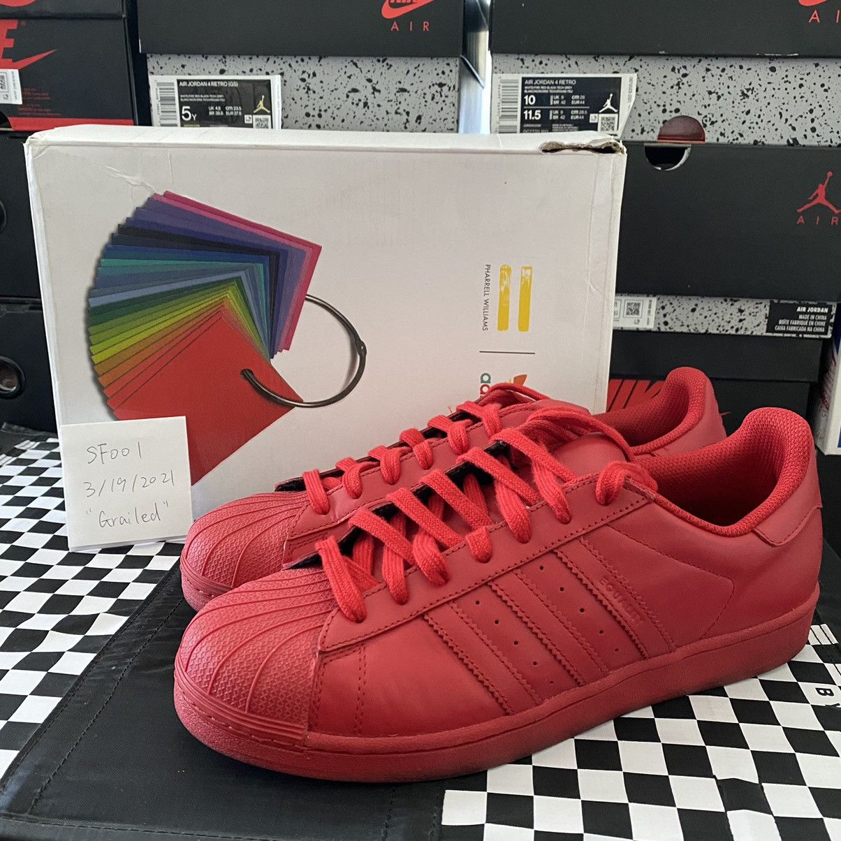 Pharrell Adidas Superstar Supercolor Red Size Used Adidas