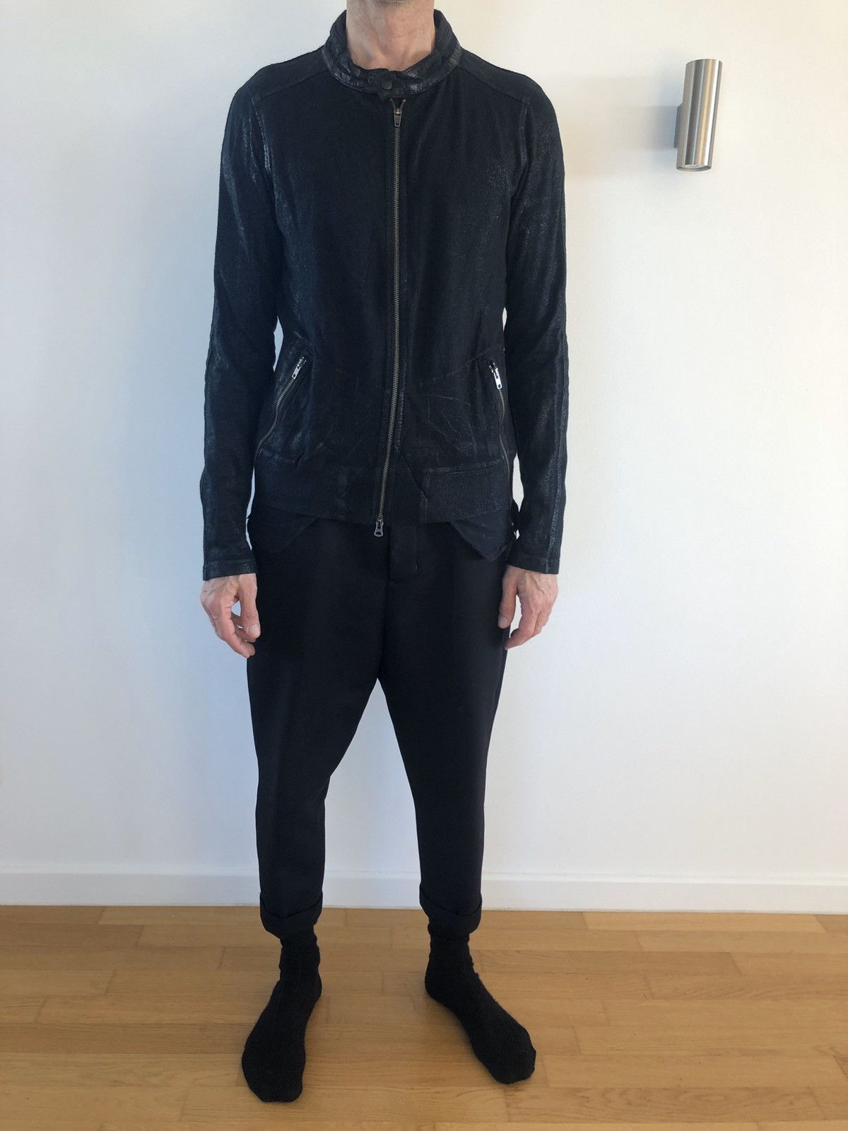 Le Grande Bleu (L.G.B.) L.G.B. sweat cardigan zip bomber biker jacket - not leather Size US XL / EU 56 / 4 - 2 Thumbnail