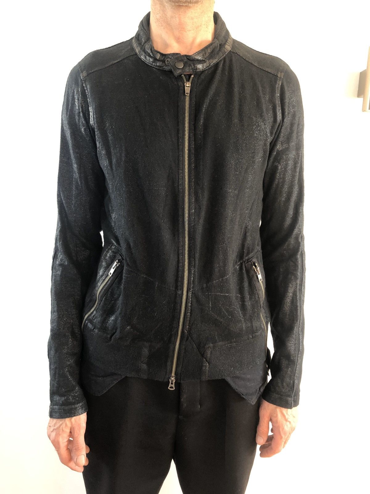 L.G.B. sweat cardigan zip bomber biker jacket - not leather