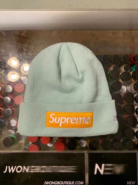 Supreme 2017 Supreme New Era Box Logo Beanie Japan Ice Blue | Grailed