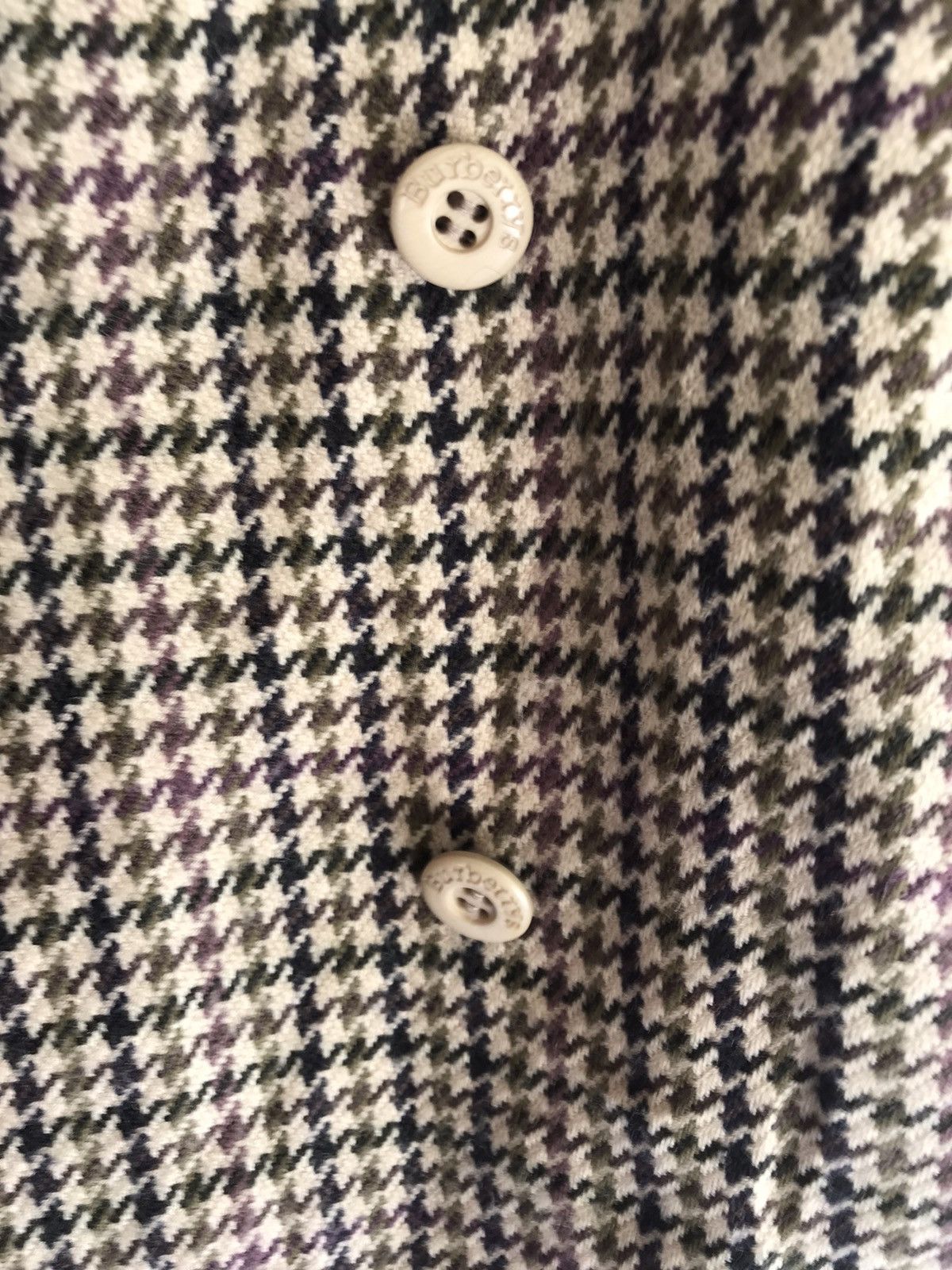 Vintage 70s burberrys white label wool checkered jacket