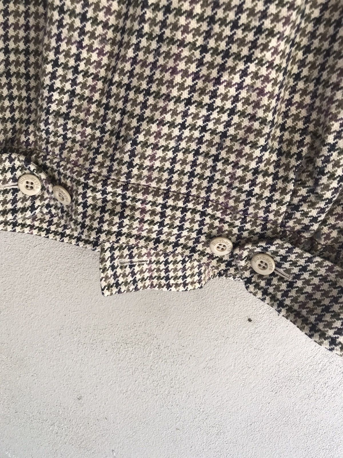 Vintage 70s burberrys white label wool checkered jacket
