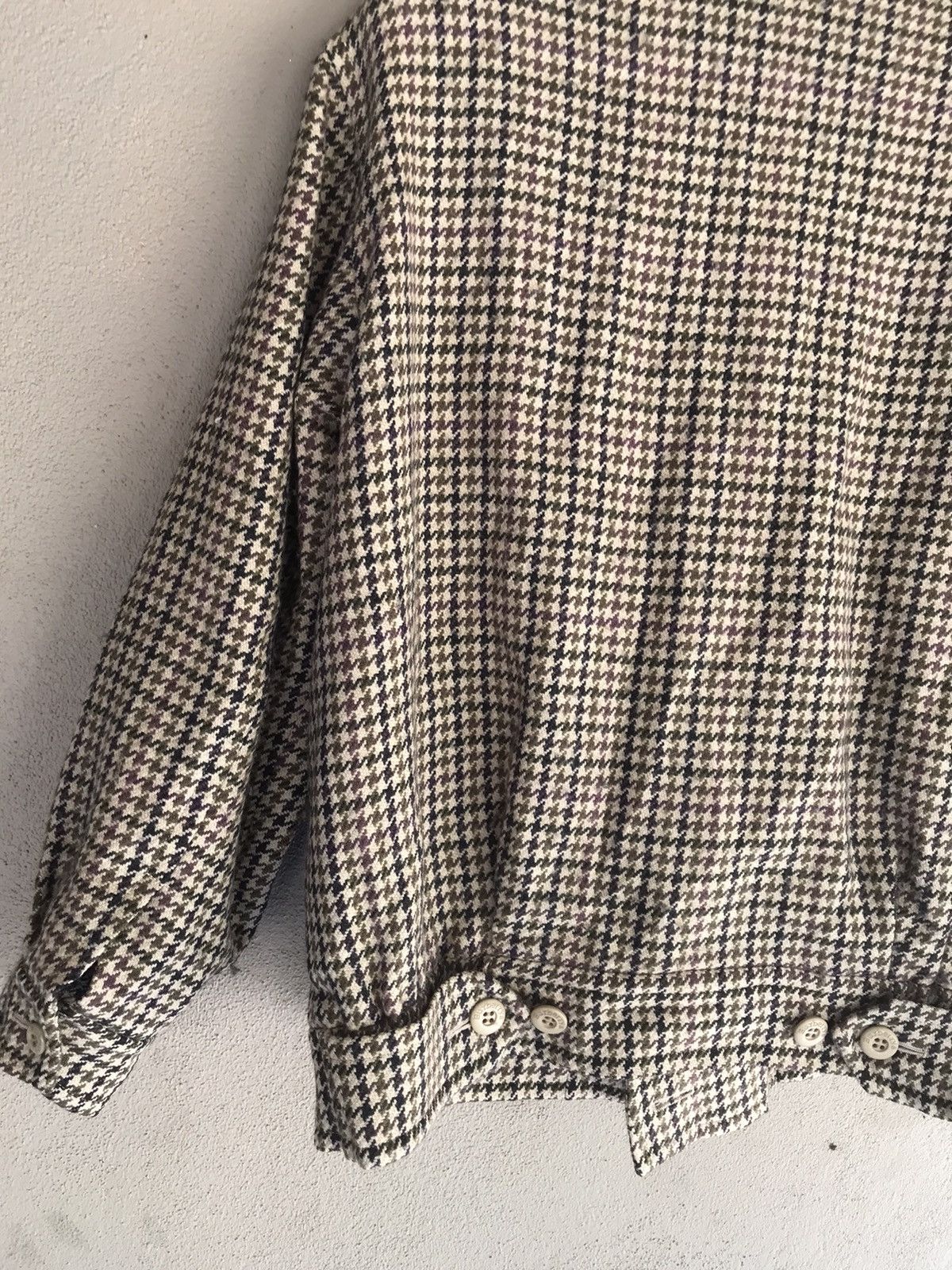 Vintage 70s burberrys white label wool checkered jacket