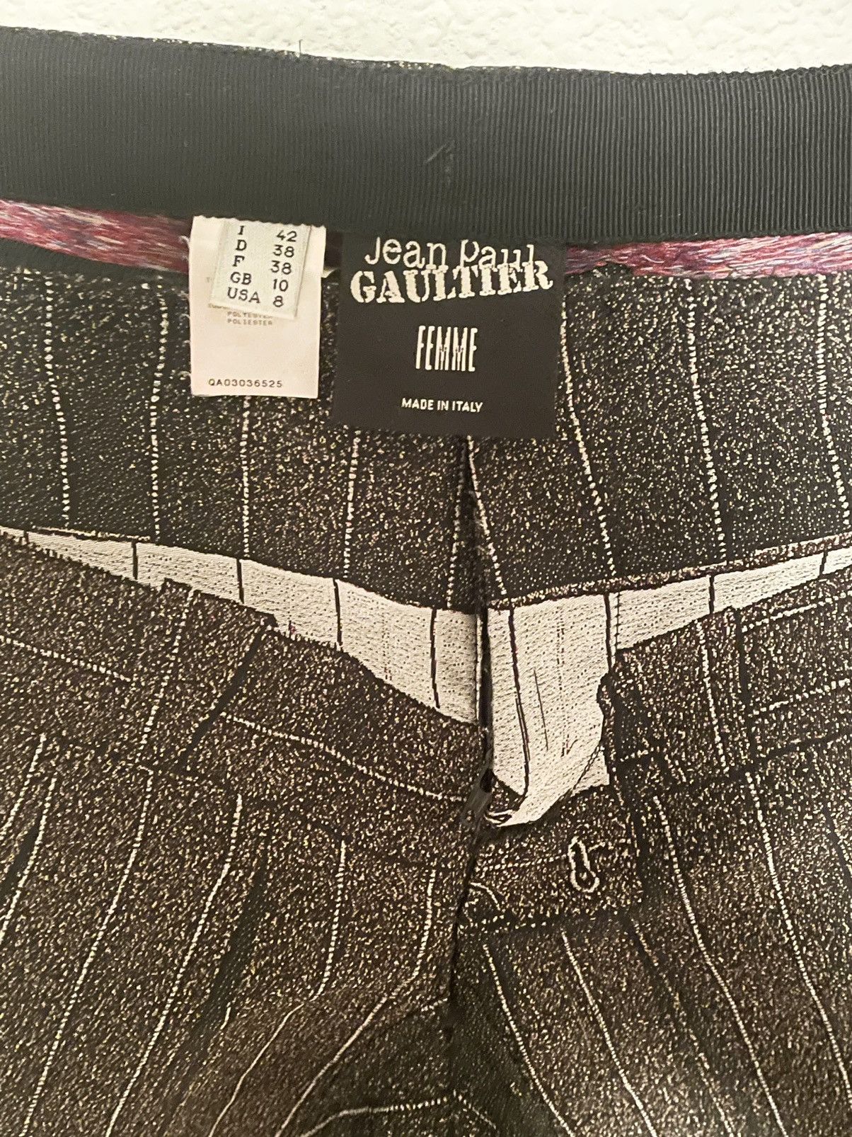 Jean Paul Gaultier Jean Paul Gaultier JPG Trompe L'oeil Dress Pant Print Pants Size 30" / US 8 / IT 44 - 3 Thumbnail