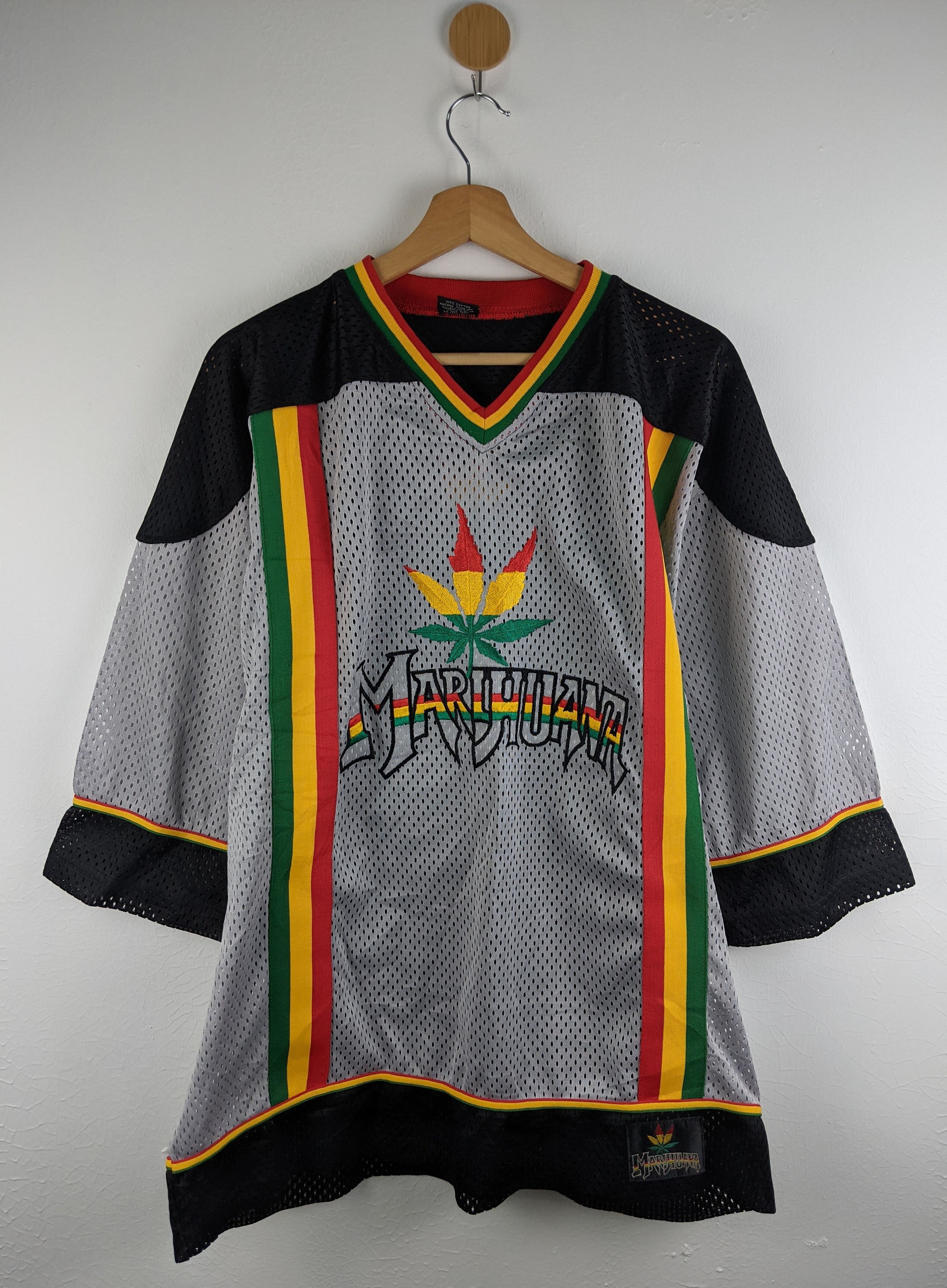 Vintage Vintage Marijuana Rasta Jersey Size US XL / EU 56 / 4 - 1 Thumbnail