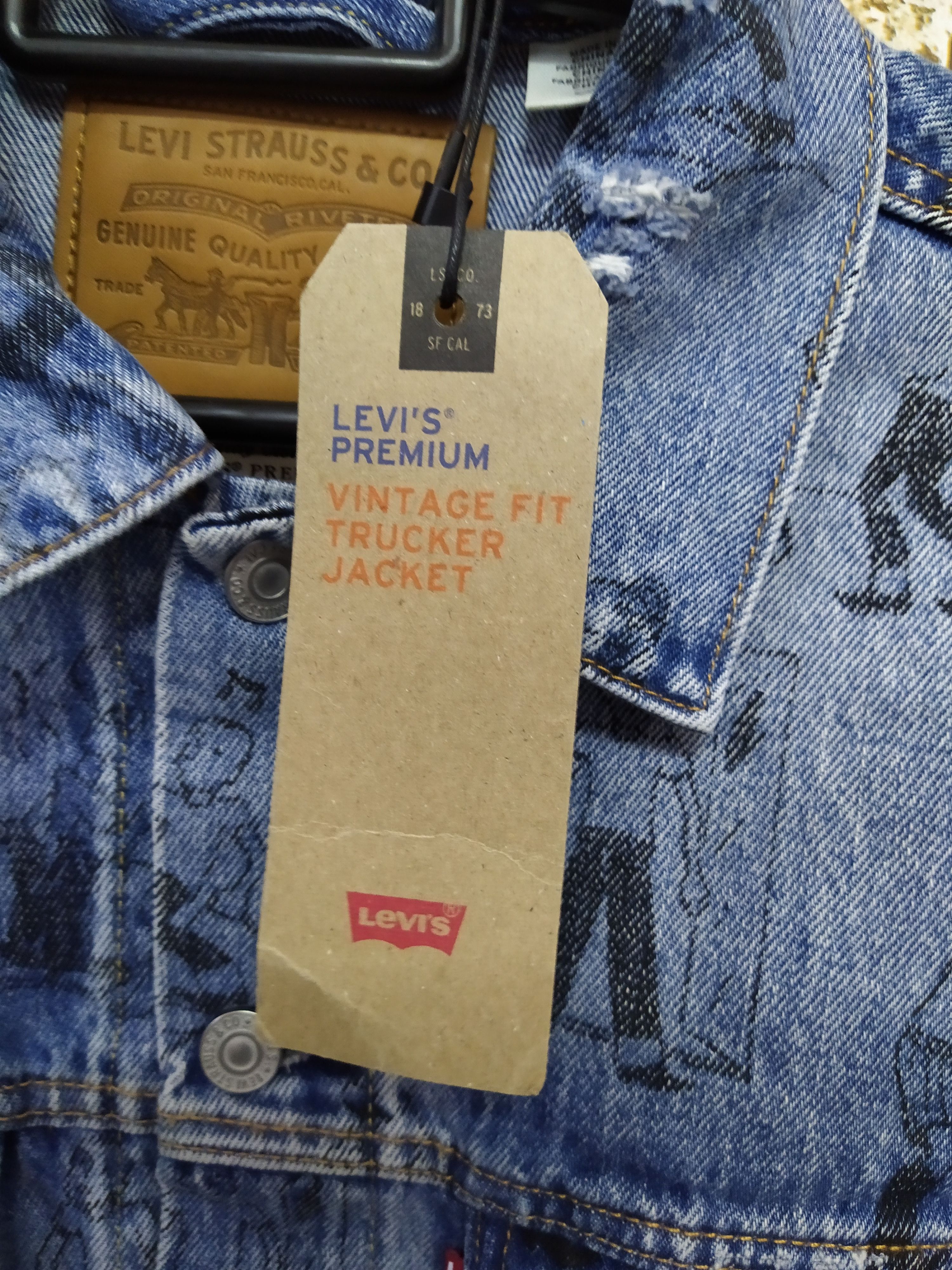 Levi's Vintage Clothing LEVIS 'BIG E' FULLPRINT BATHTUB DENIM JACKET (B893) Size US S / EU 44-46 / 1 - 5 Thumbnail