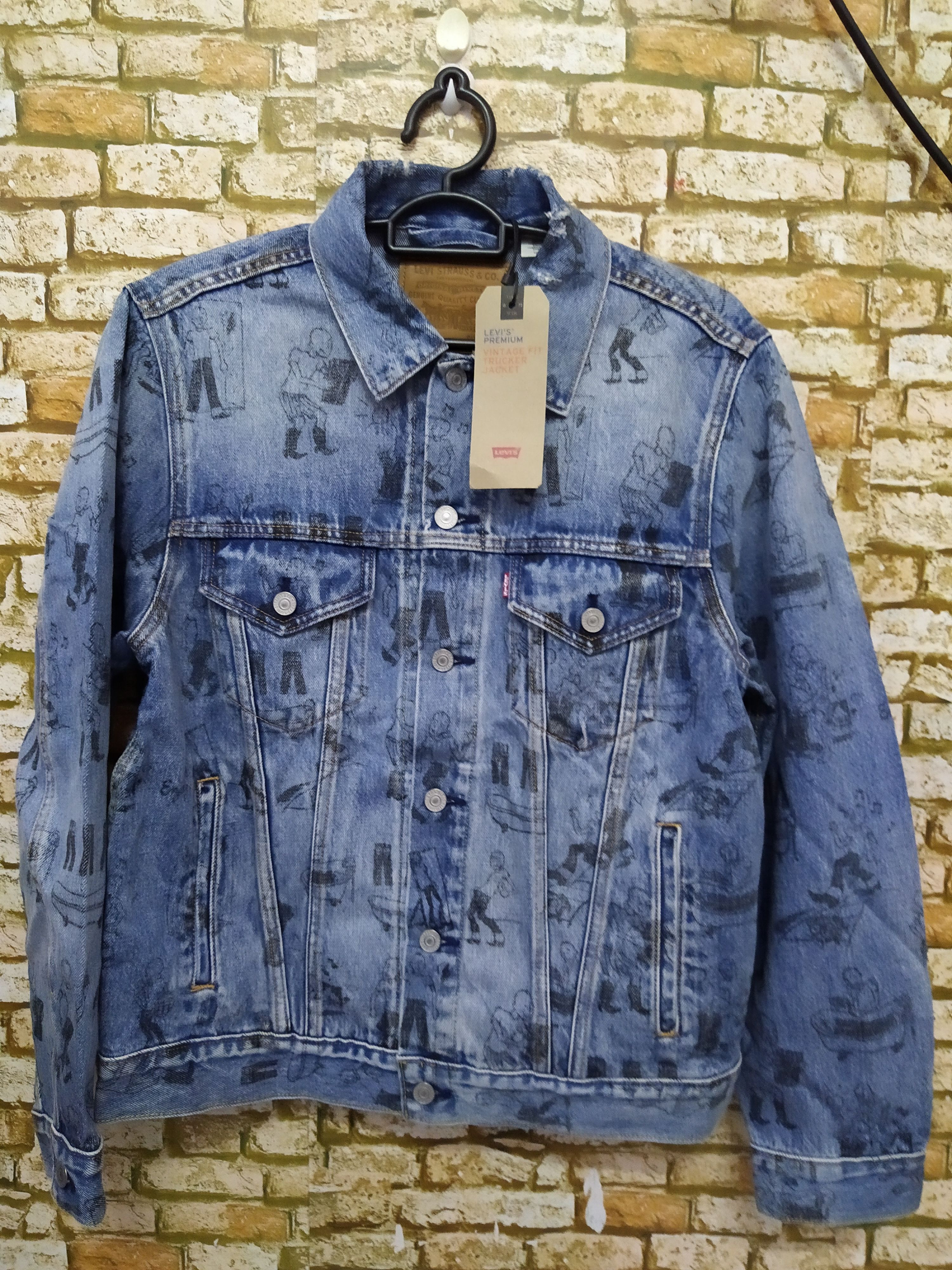 LEVIS 'BIG E' FULLPRINT BATHTUB DENIM JACKET (B893)