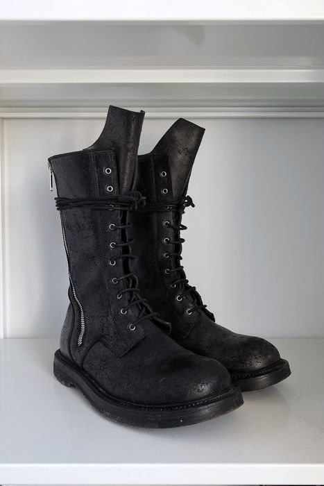 Rick Owens Double Zip Combat Boots | Grailed