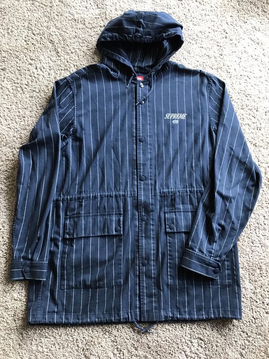 Supreme Pinstripe Twill Parka FW13 | Grailed