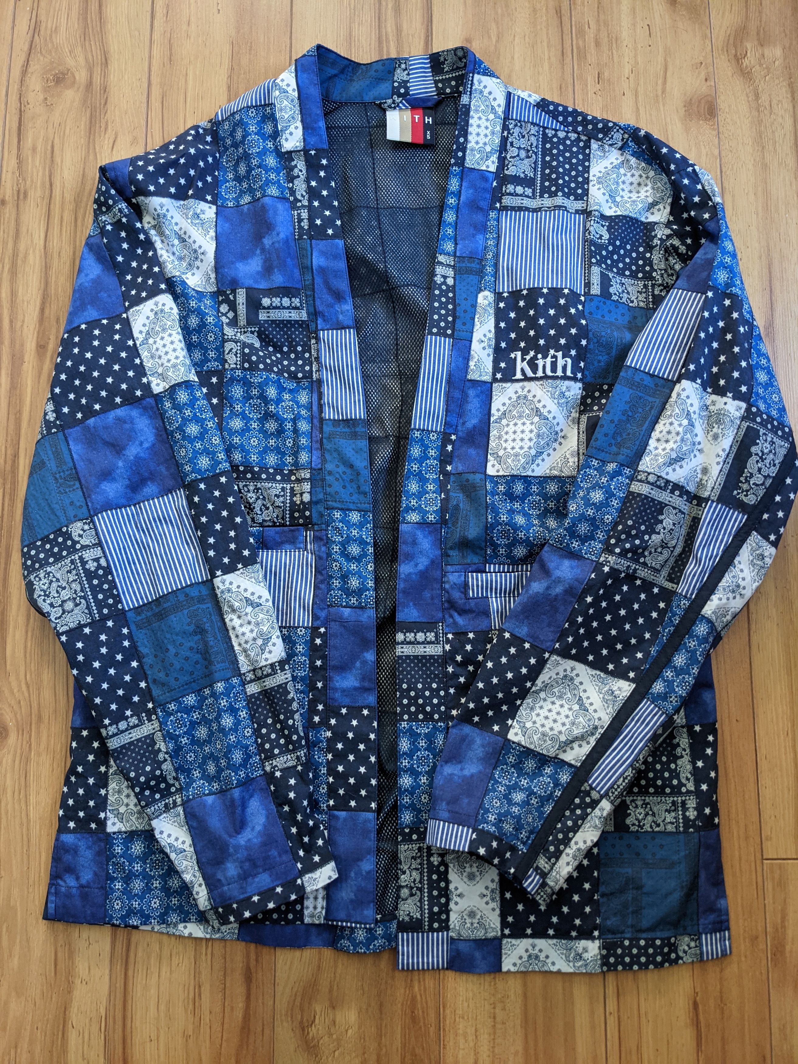 Kith INDIGO PATCHWORK KIMONO - NAVY / MULTI | Grailed