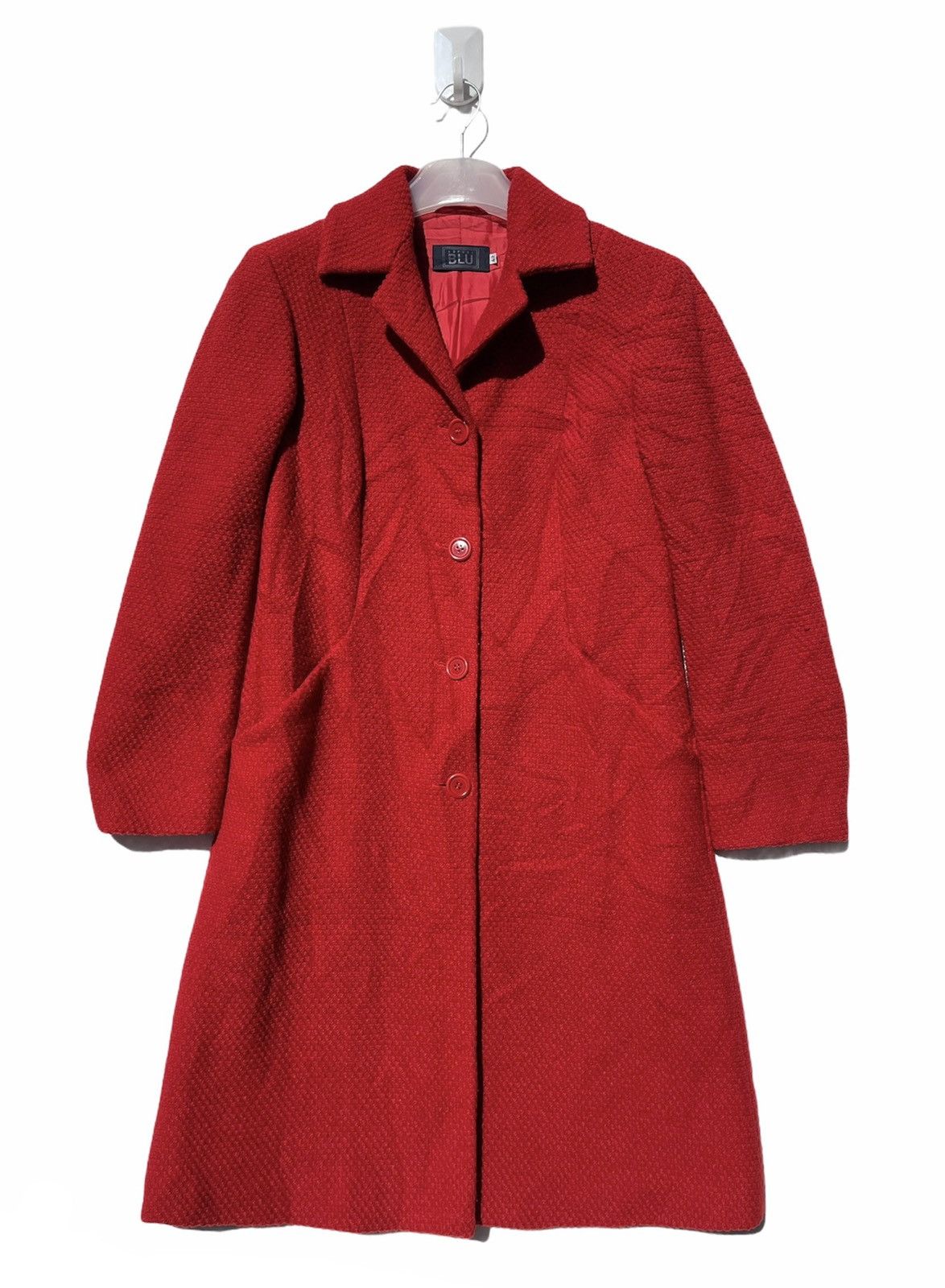 Alberto Aspesi Red Wool Long Coat