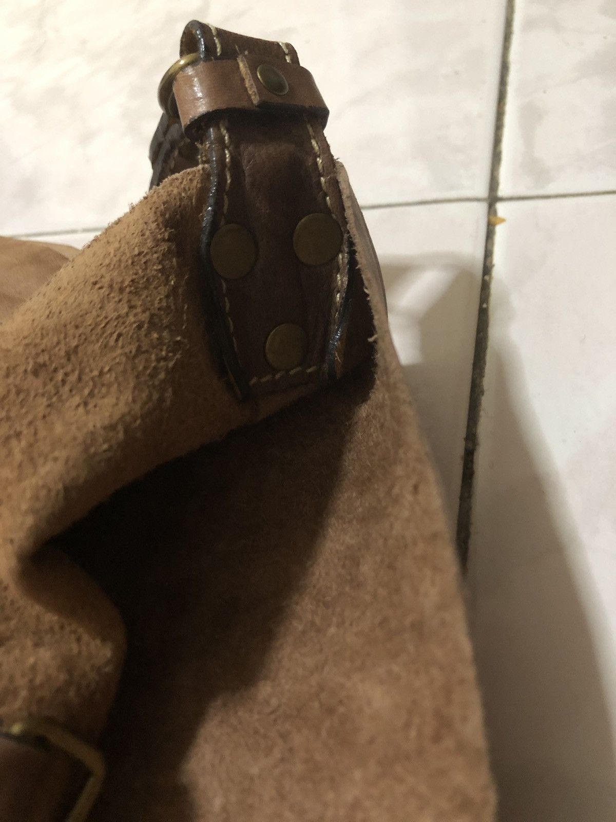 Japanese Brand × Leather × Vintage Vintage Sling Bag Custom Made Full Leather Summer Spring Size ONE SIZE - 13 Thumbnail