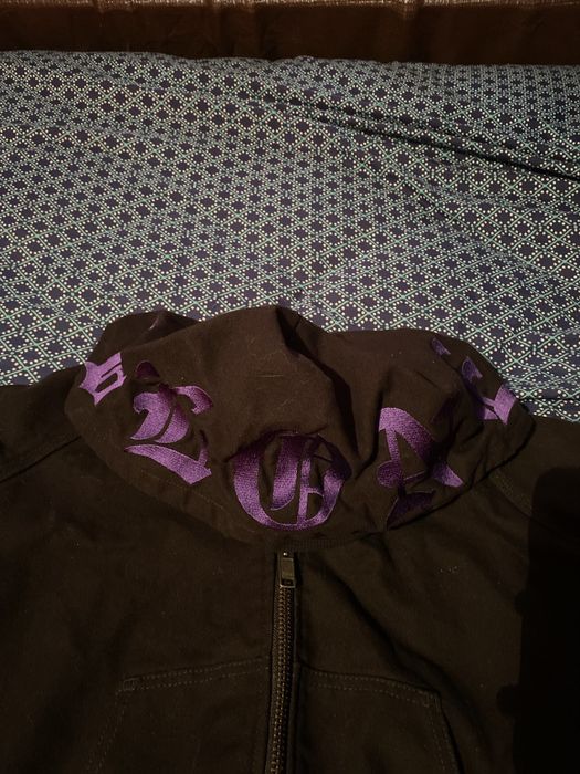 Vlone VLONE Embroidered Black/Purple Canvas Hoodie | Grailed